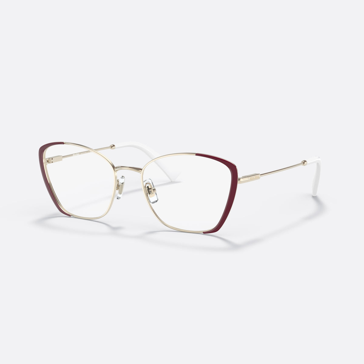 Miu Miu MU 51UV 54 eyeglasses, black phantos frame for women, plain metal bridge, brand lettering on the temples