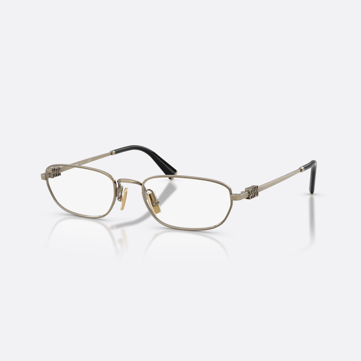 Rame ochelari de vedere Miu Miu MU 52ZV 26C1O1, neregulat auriu, pentru femei, punte metalică simplă, placă cu logoul brandului pe brațe