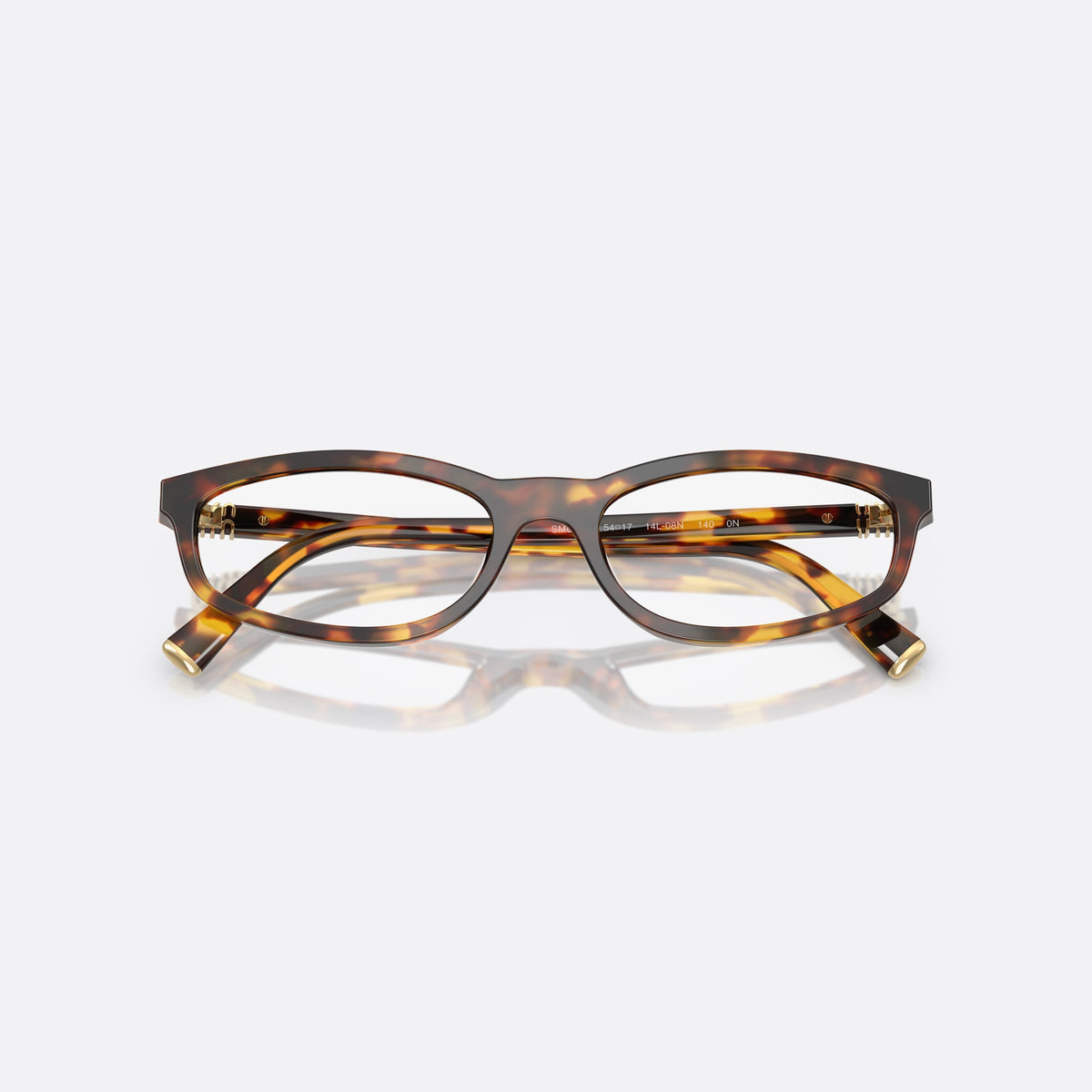 Ochelari de soare Miu Miu MU A06S 14L08N, neregulat havana, pentru femei, punte simplă, literele brandului pe brațe, ramă completă, cu brațele pliate