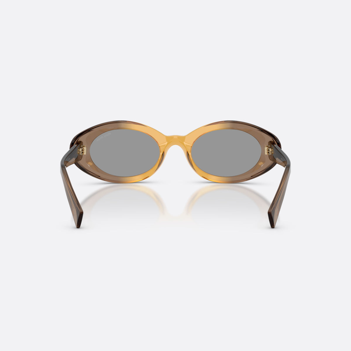 Ochelari de soare Miu Miu MU B09S 24M50Q, ovali bej, pentru femei, punte simplă, literele brandului pe braț, ramă completă, vedere din spate