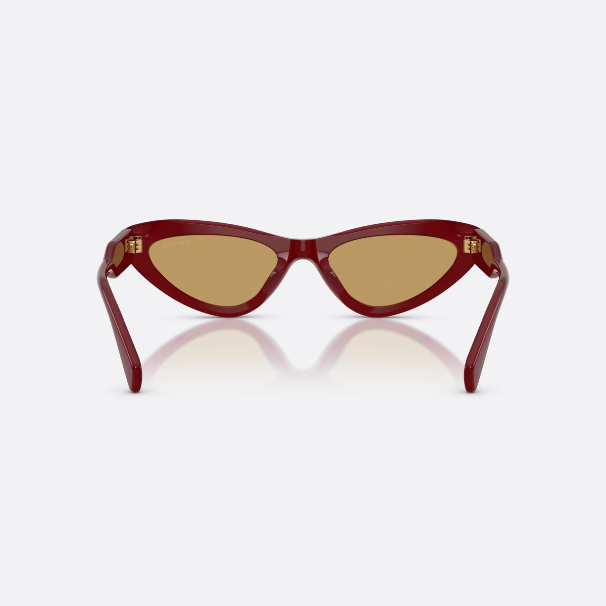 Ochelari de soare Miu Miu MU B11SU 21I10Y, cat eye violet, pentru femei, punte simplă, litere ale brandului pe brațe, ramă completă, vedere din spate