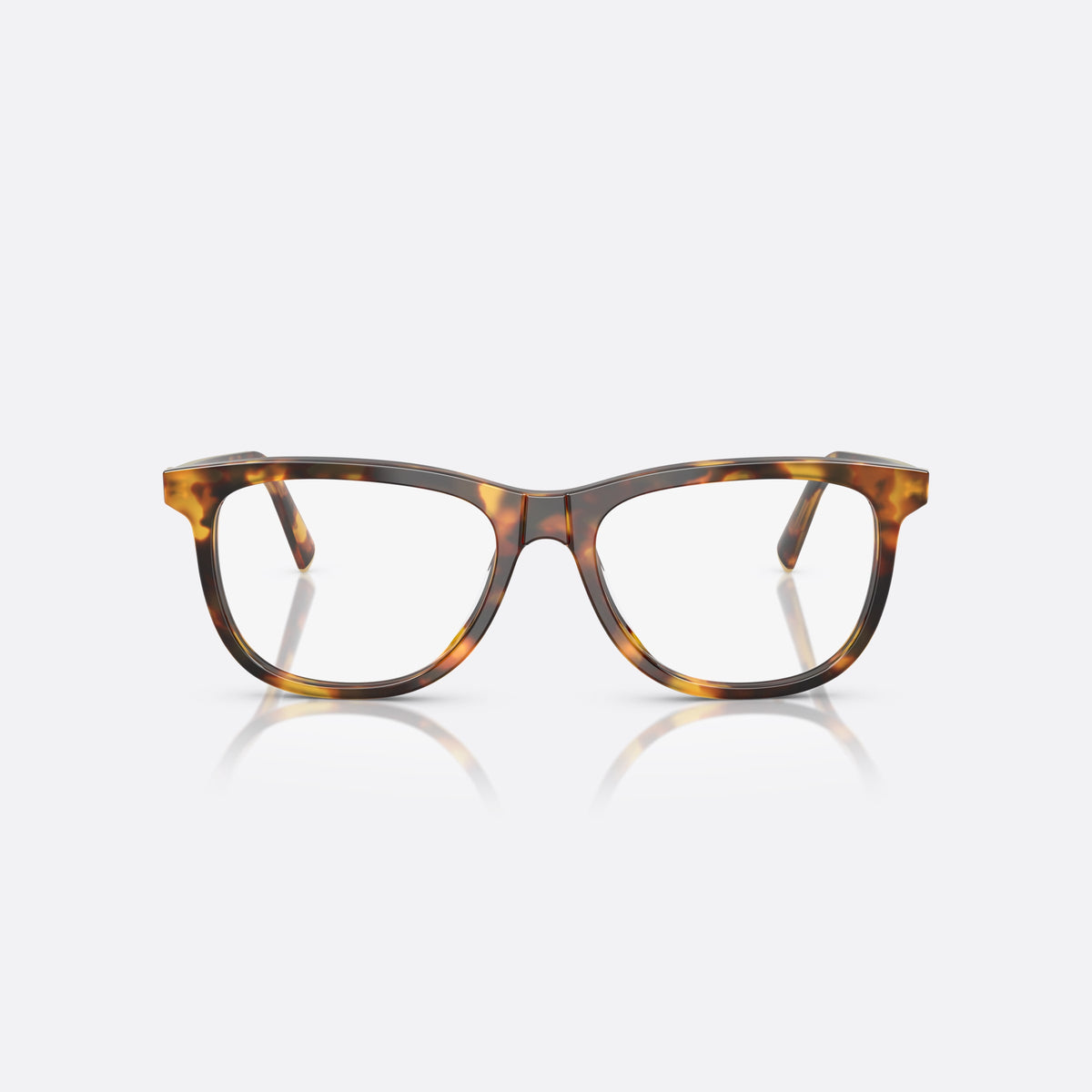 Rame ochelari de vedere Miu Miu MU 01WV 14L1O1, patrati havana, pentru femei, punte dublă simplă, literele brandului pe brațe, vedere din față