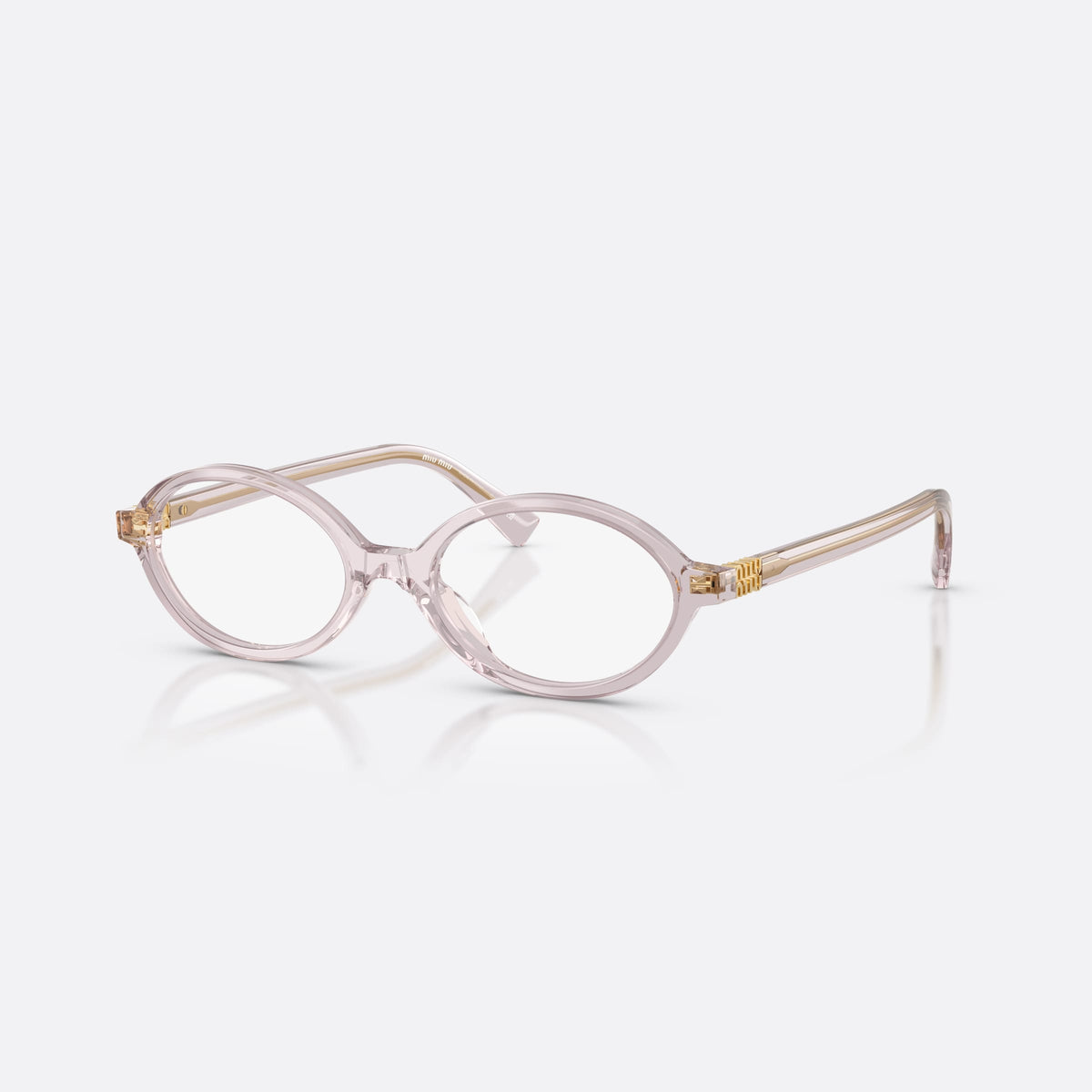 Rame ochelari de vedere Miu Miu VMU 01XV 12W1O1, geometrica roz, pentru femei, punte simplă, logo al brandului pe brațe, balamale aurii