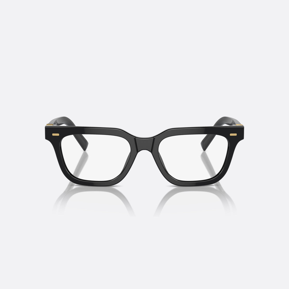Rame ochelari de vedere Miu Miu VMU 07XV 16K-1O1, geometrica negru, pentru femei, punte keyhole, litere ale brandului pe brațe, ramă completă, vedere din față