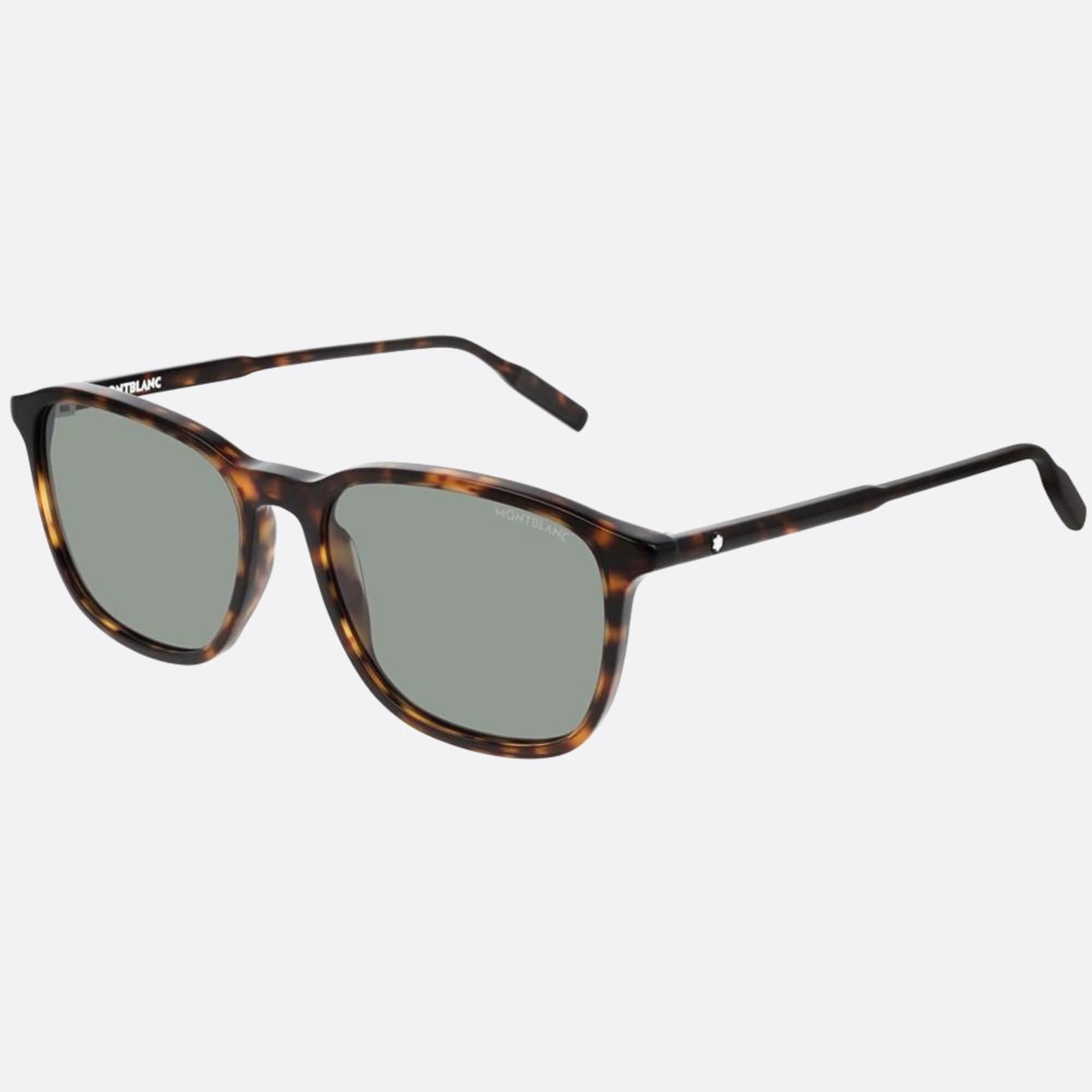 Montblanc 53mm Havana Squared Man Sunglasses - Side View