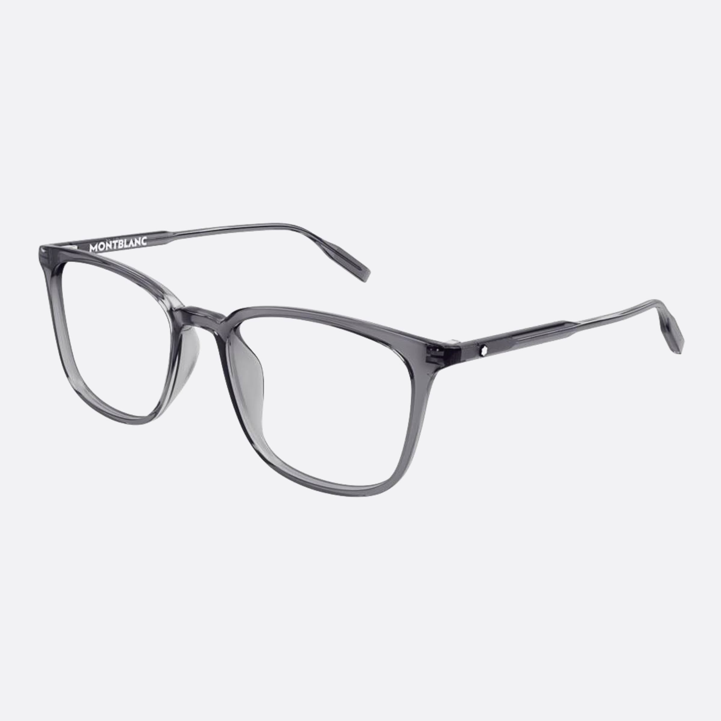 Montblanc 52mm Mb0089ok Grey Squared Men Eyeglasses - Side View