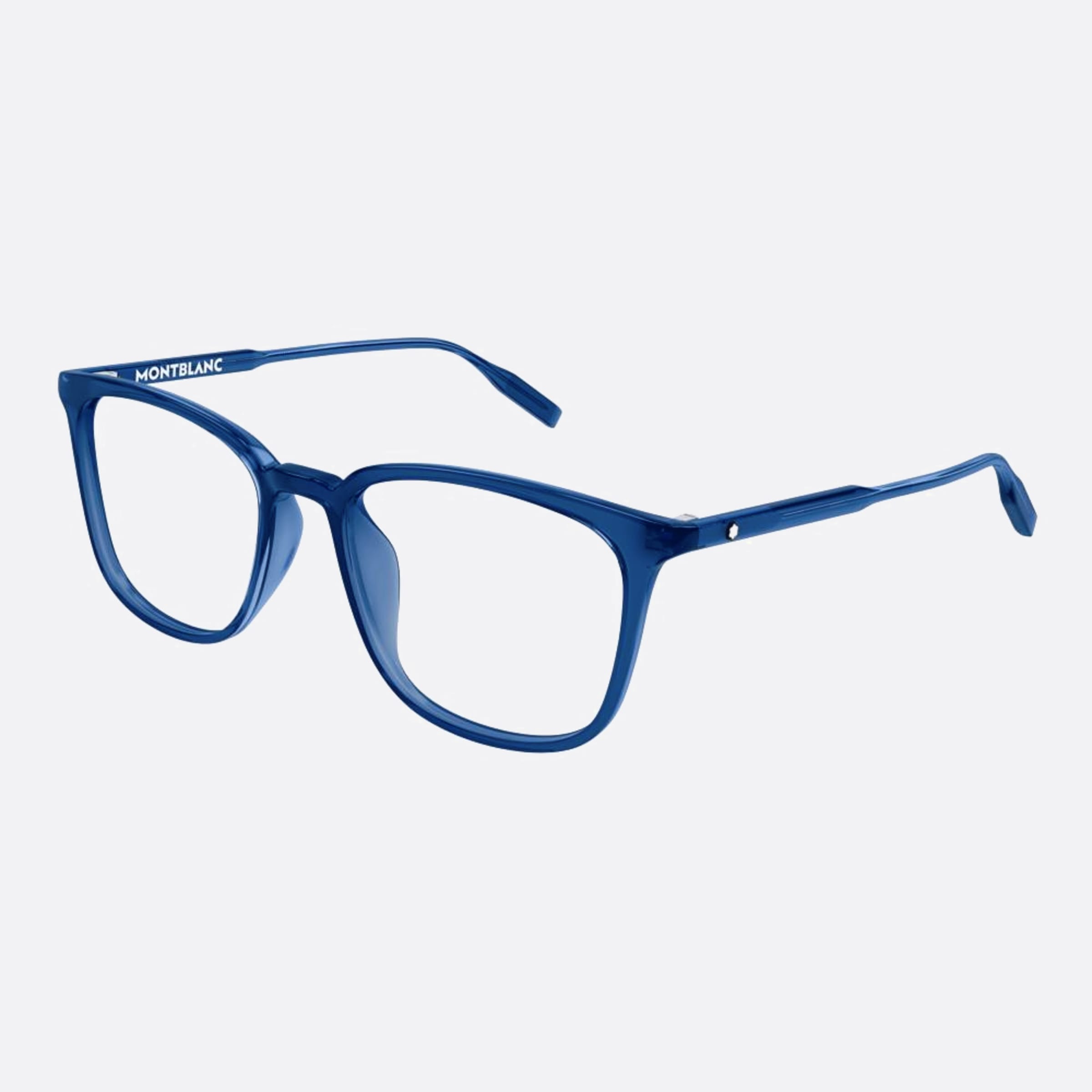 Montblanc 54mm Mb0089ok Blue Squared Men Eyeglasses - Side View