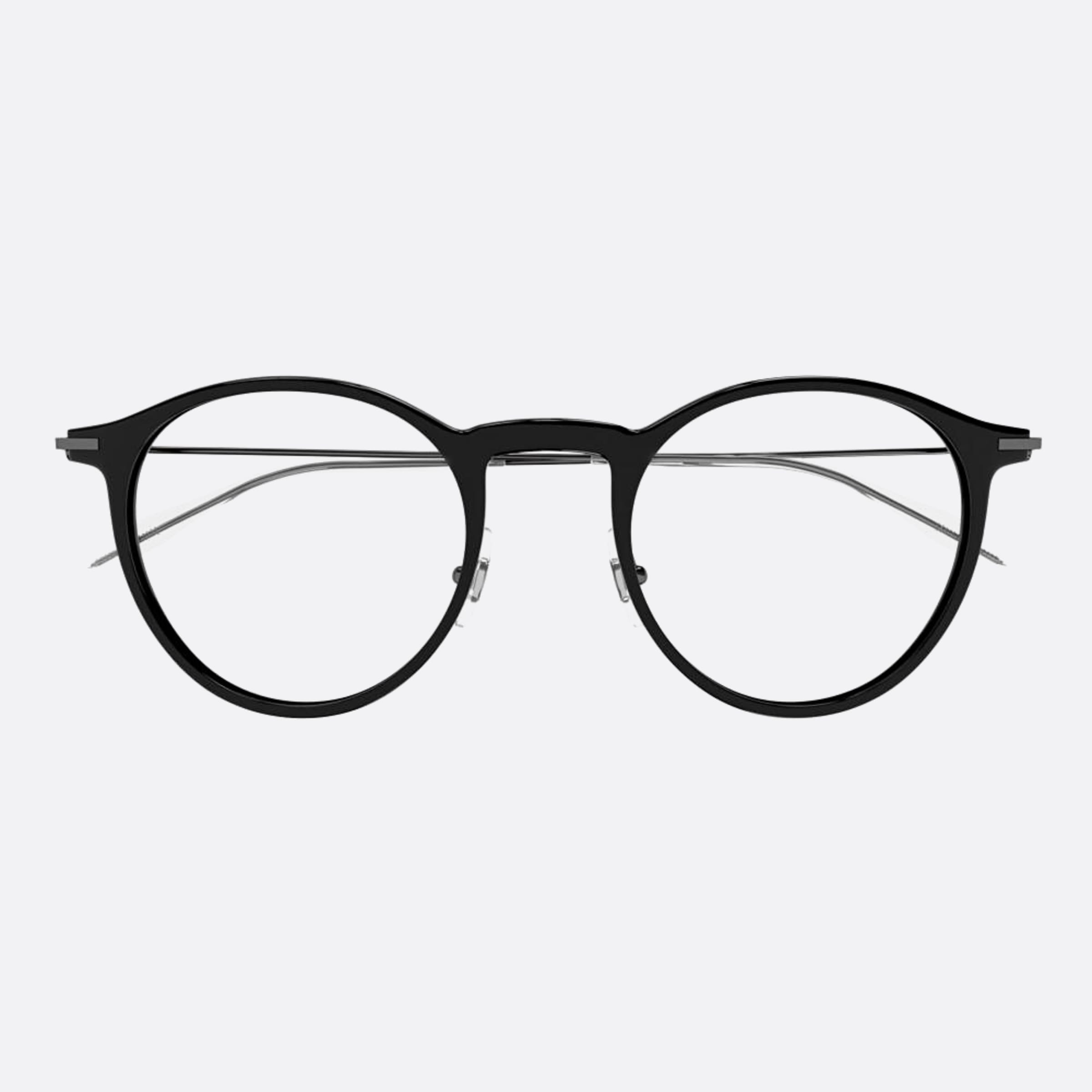 Montblanc 48mm Black Round Man Eyeglasses - Main View