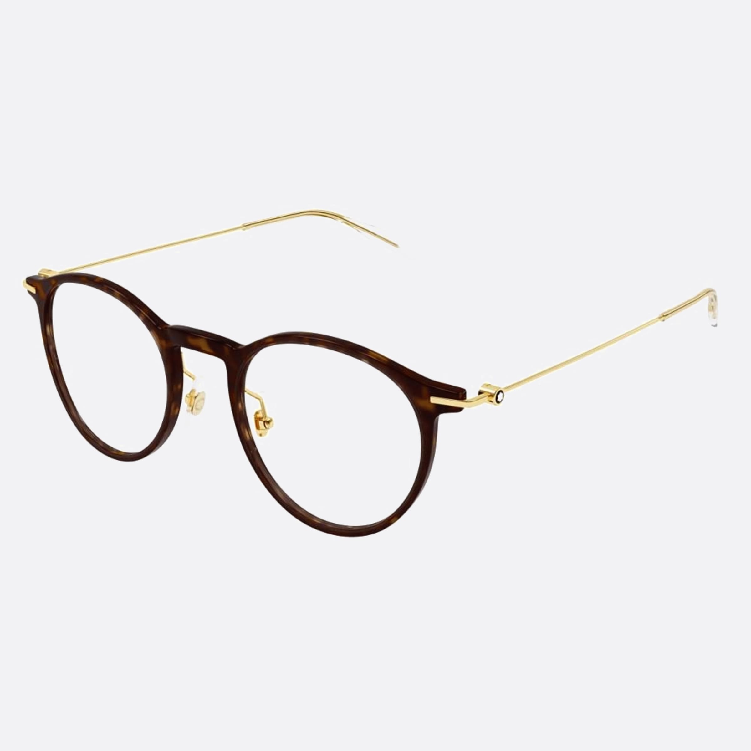 Montblanc 48mm Havana Round Man Eyeglasses - Side View