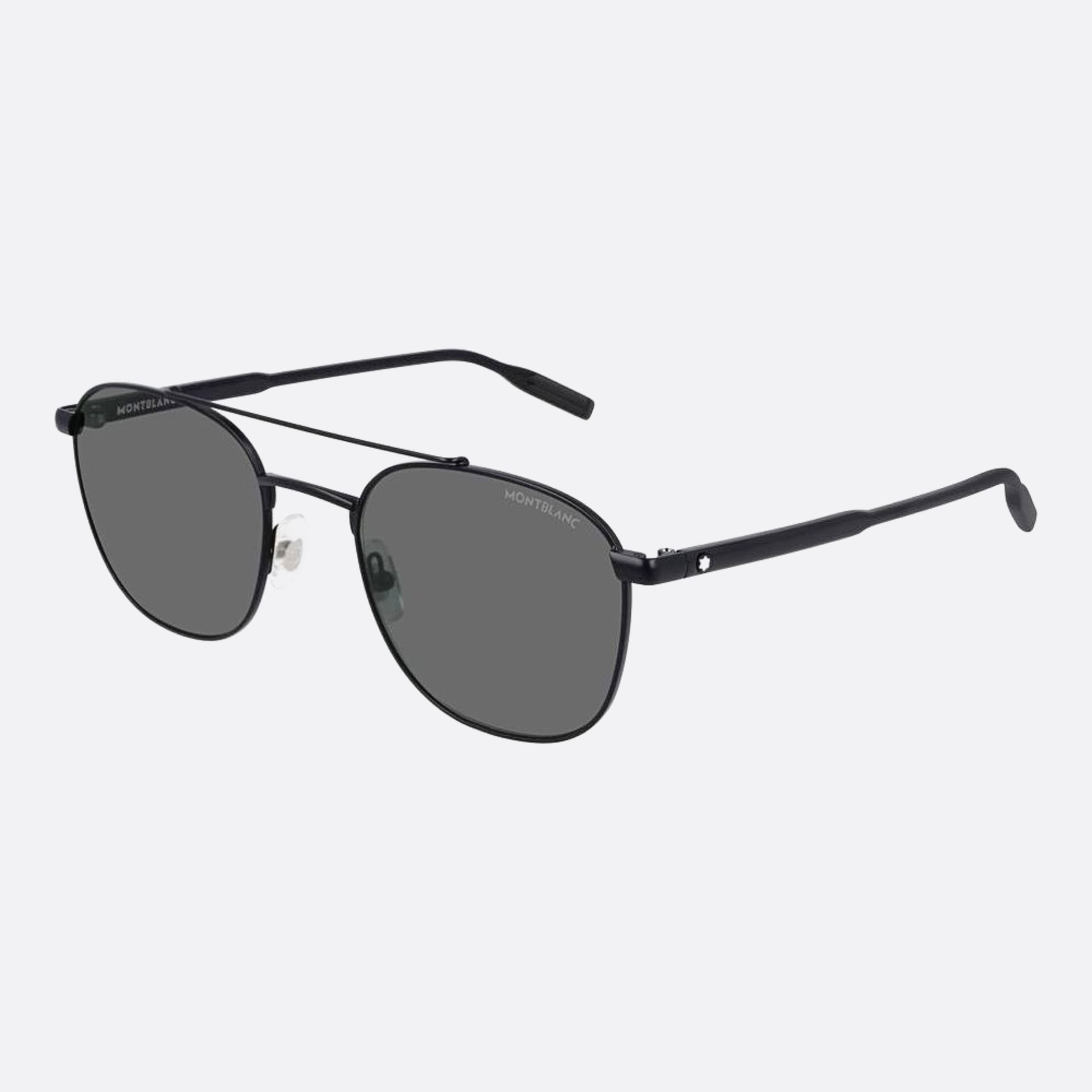 Montblanc 54mm Black Pilot Man Sunglasses - Side View