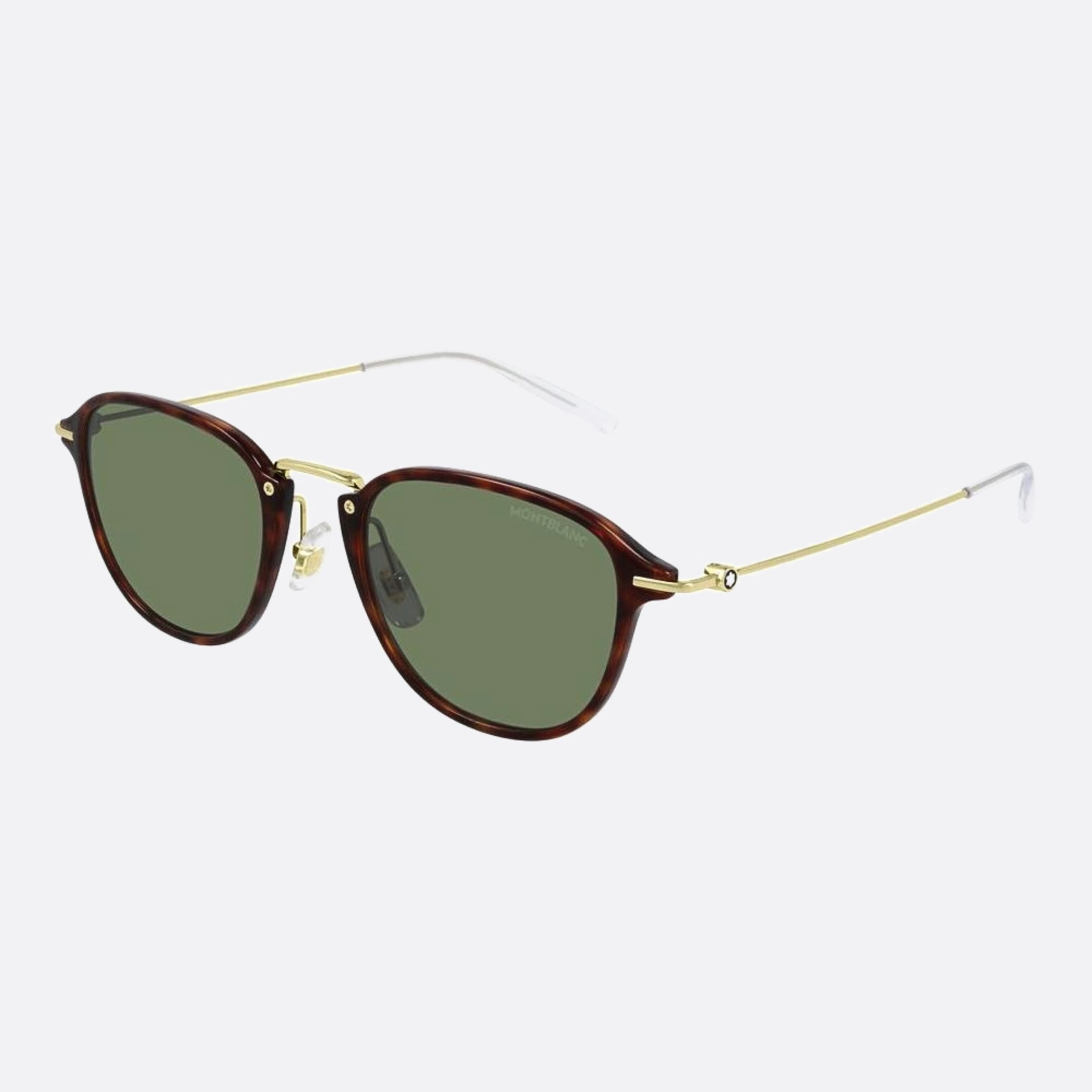 Montblanc 51mm Havana Geometric Man Sunglasses - Side View