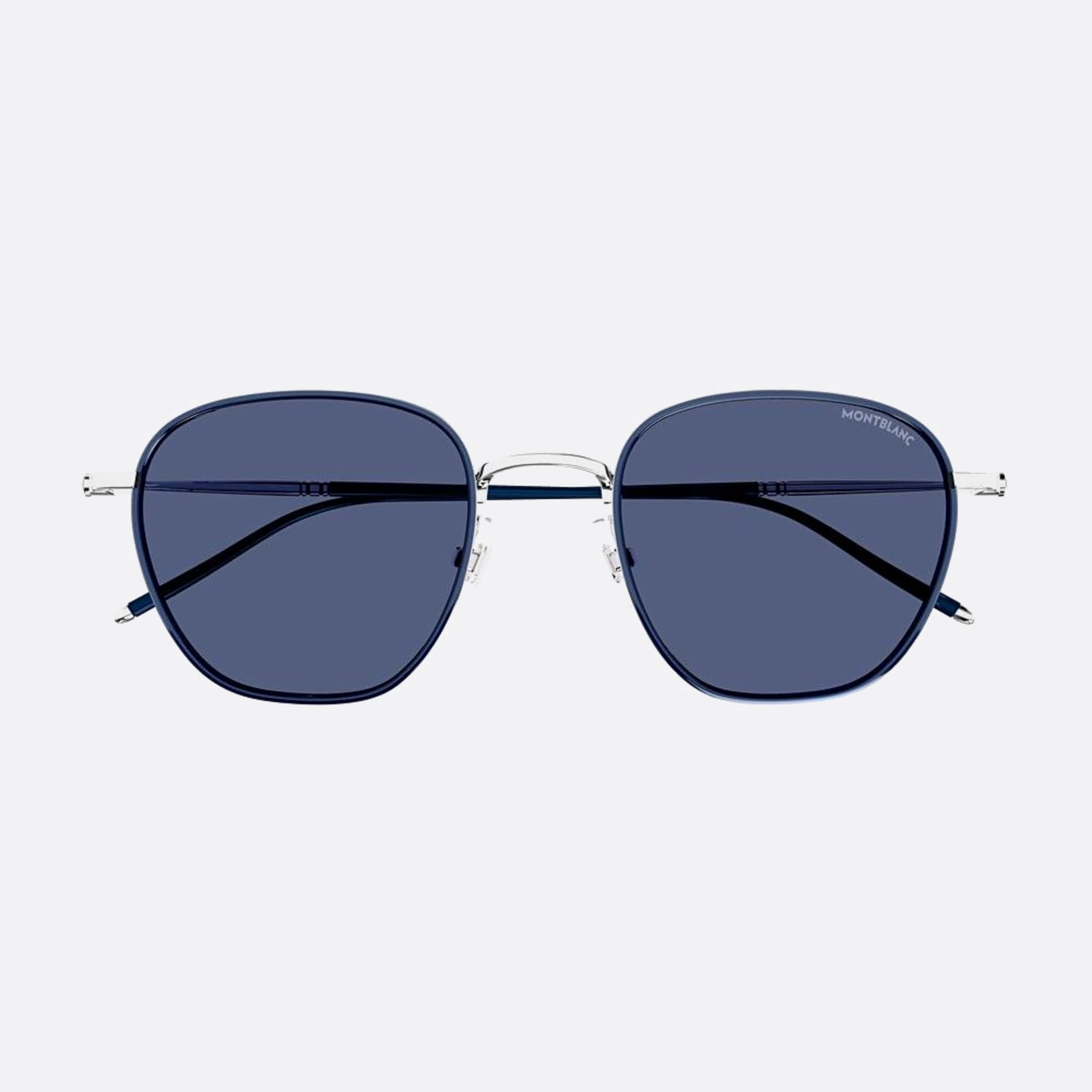 Montblanc 49mm Blue Geometric Man Sunglasses - Main View