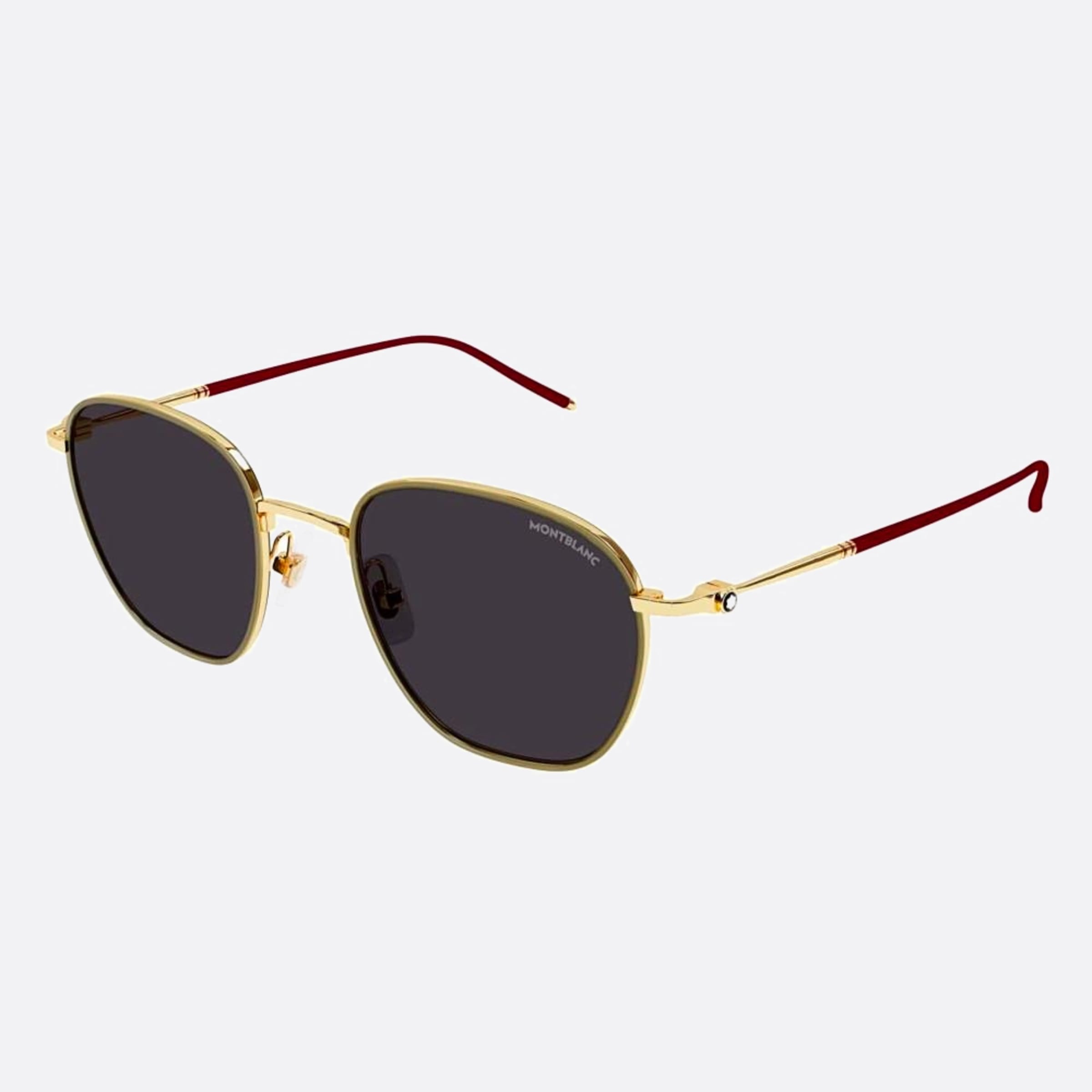 Montblanc 49mm Gold Geometric Man Sunglasses - Side View