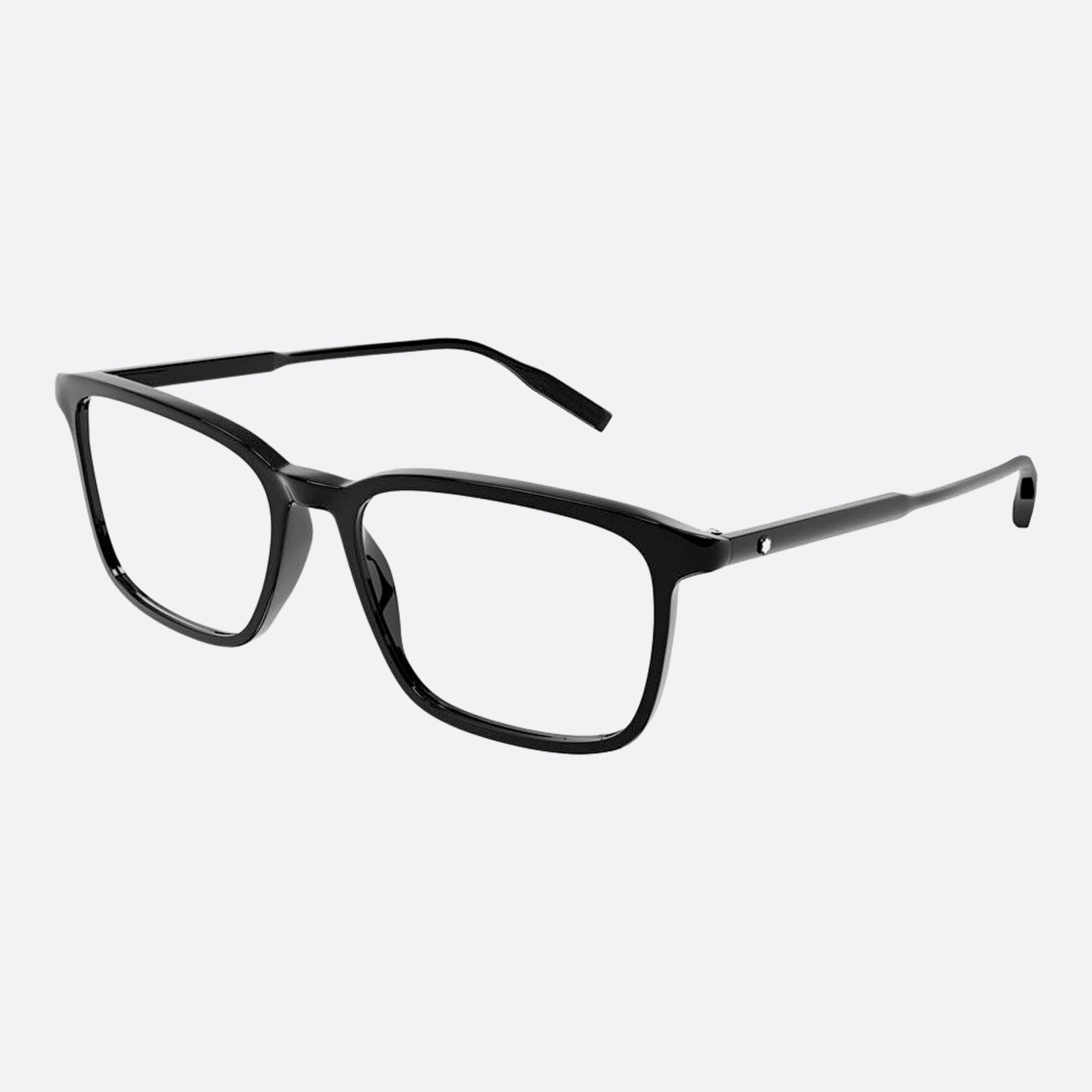 Montblanc 53mm Black Squared Men Eyeglasses - Side View