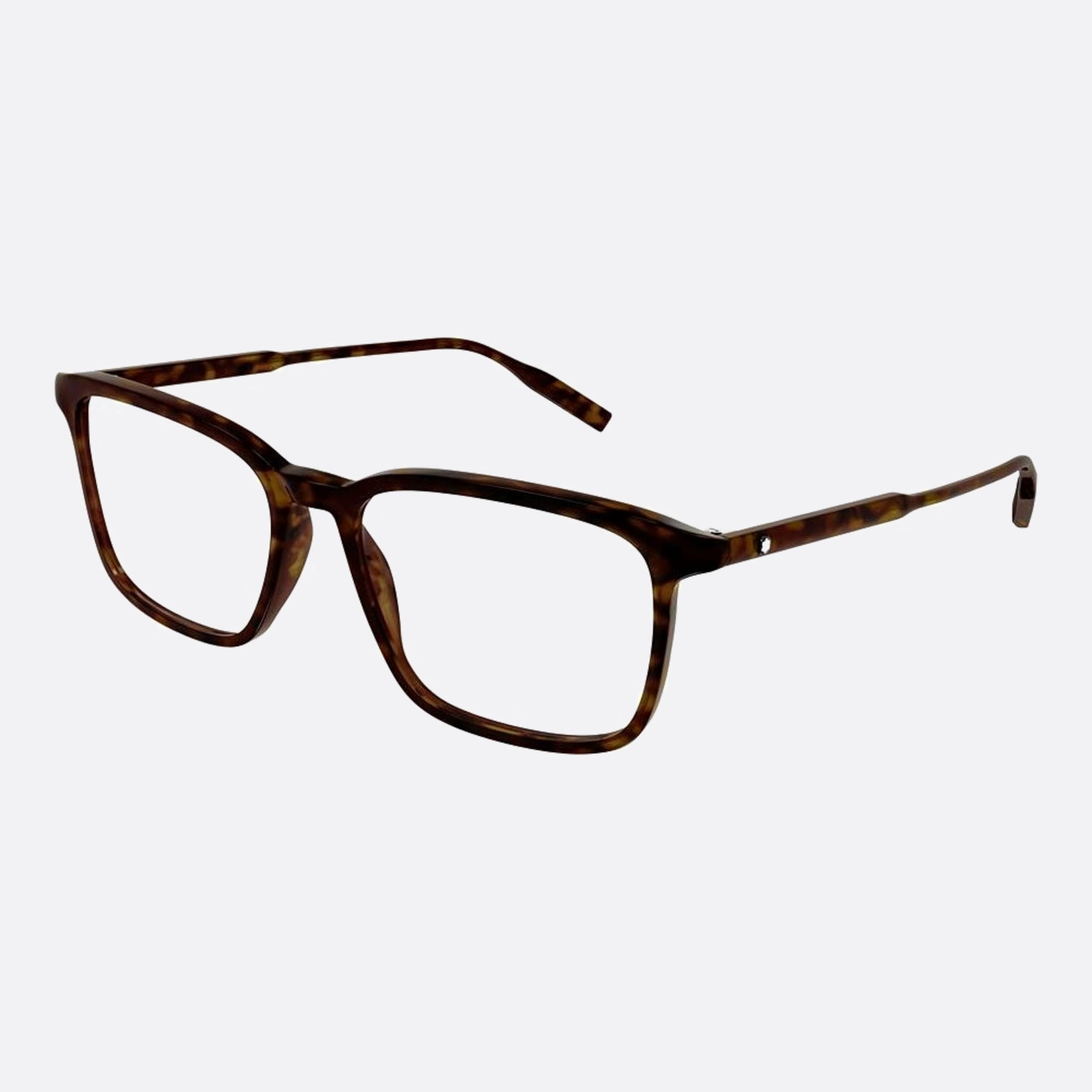 Montblanc 53mm Havana Squared Men Eyeglasses - Side View