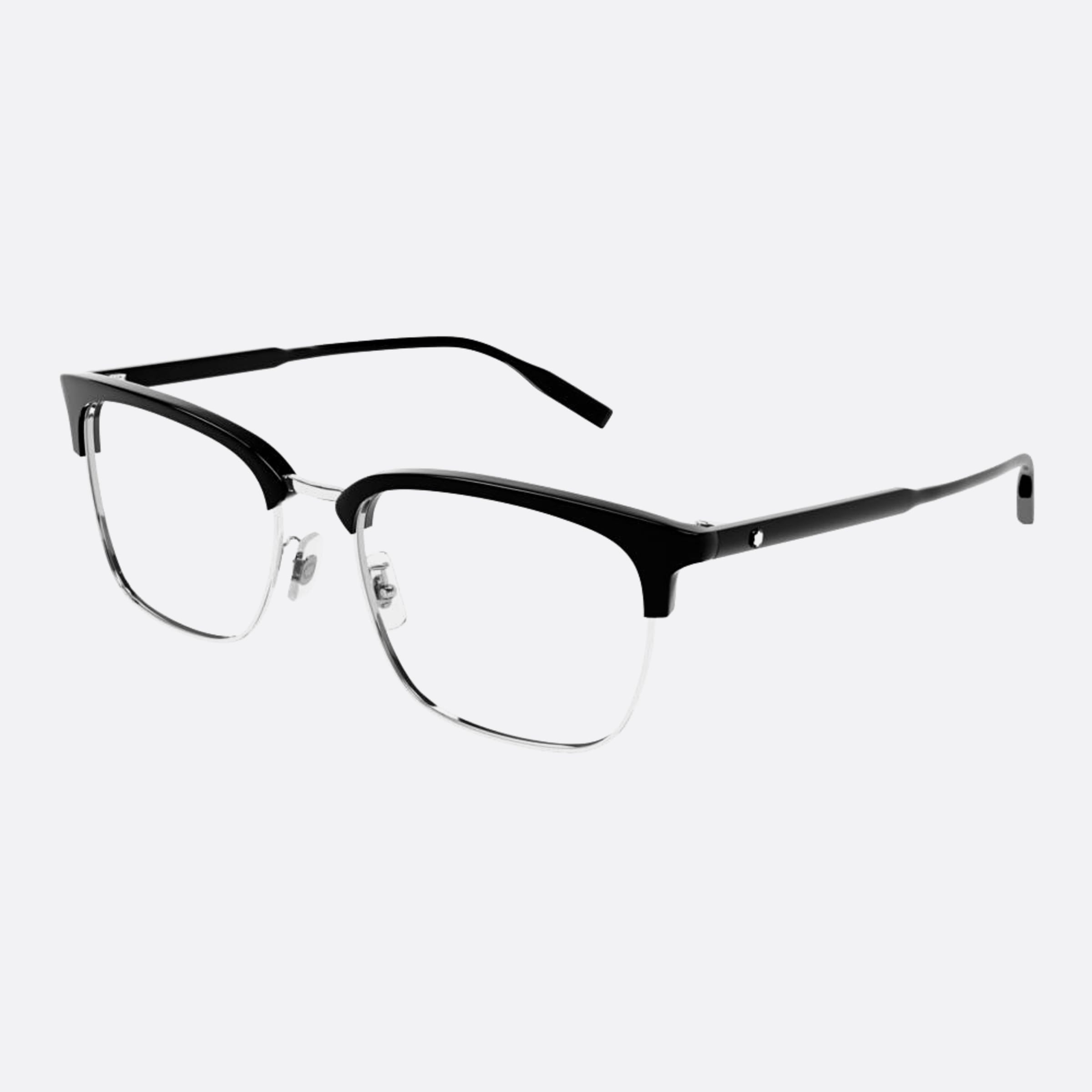 Montblanc 56mm Mb0199oa Black Squared Man Eyeglasses - Side View