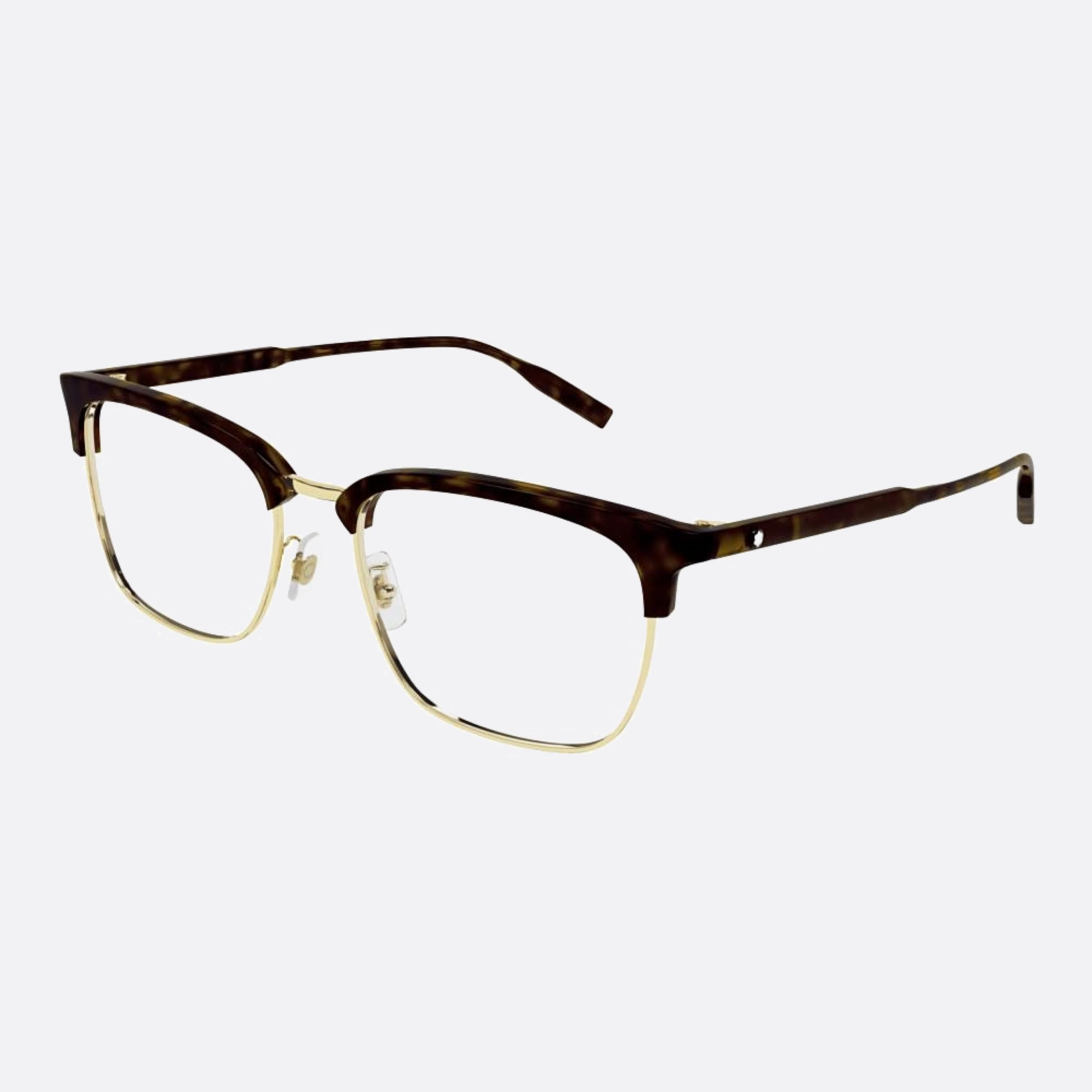Montblanc 56mm Mb0199oa Hvgd Havana Squared Man Eyeglasses - Side View