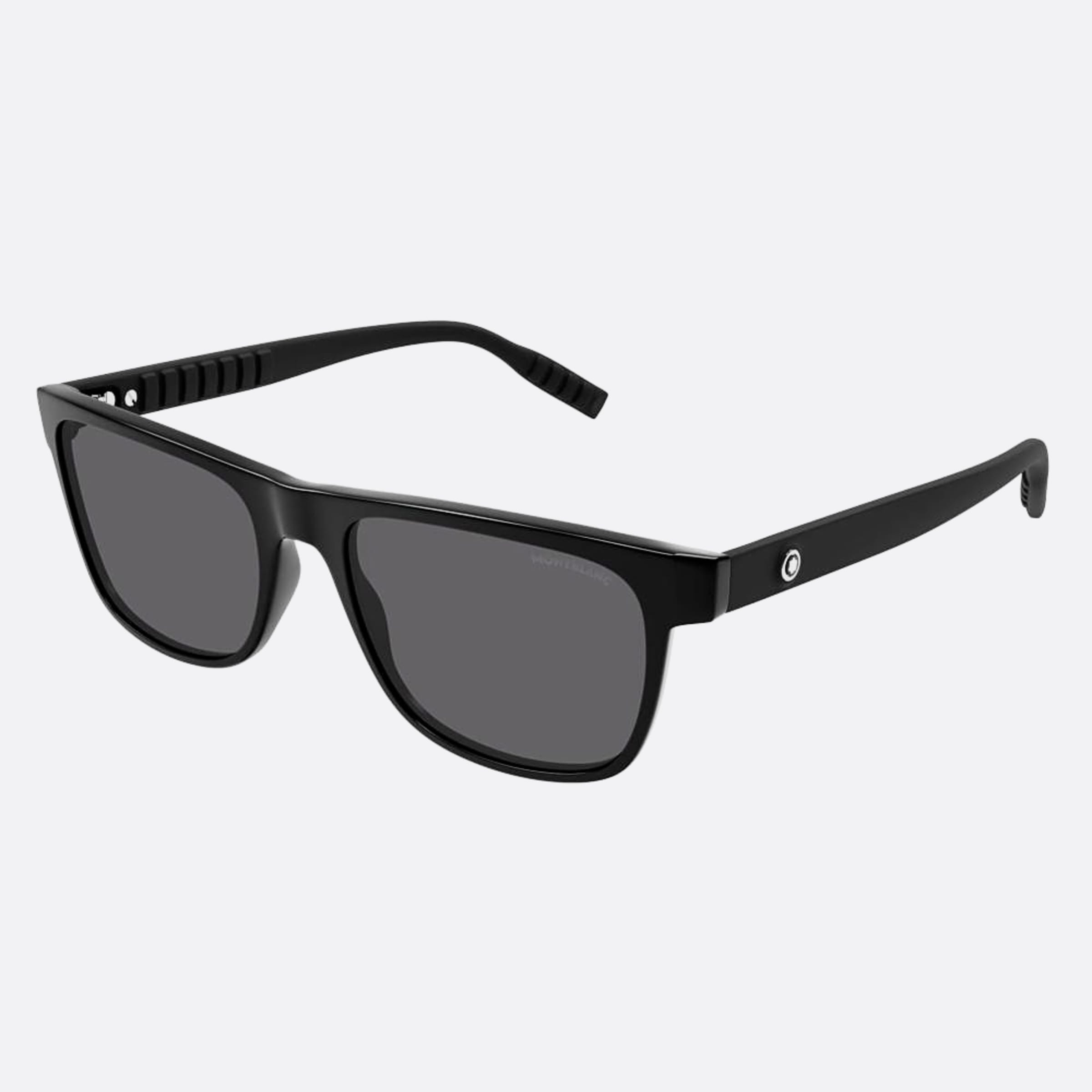 Montblanc 56mm Black Squared Man Sunglasses - Side View
