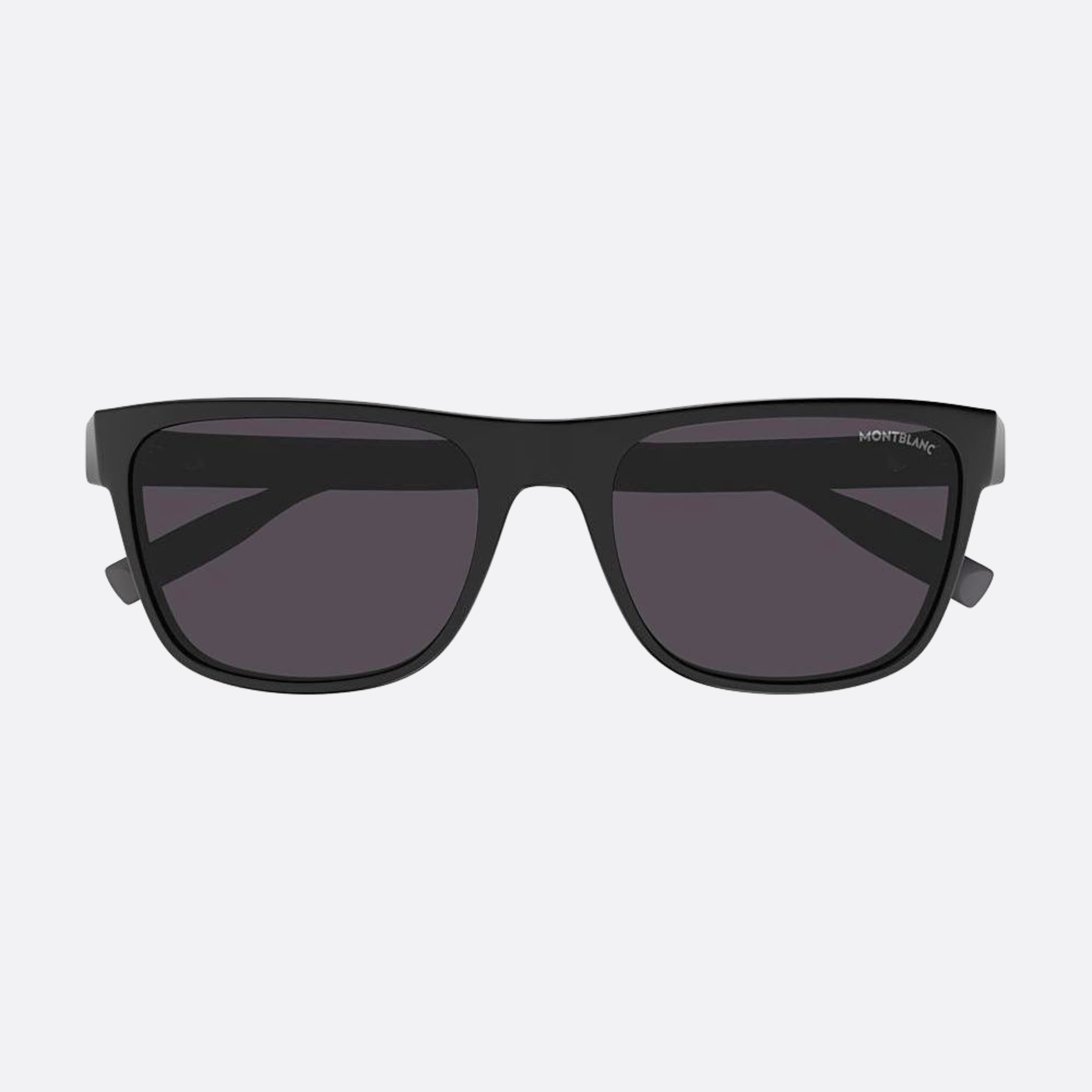 Montblanc 56mm Bgg Black Squared Polarized Man Sunglasses - Main View