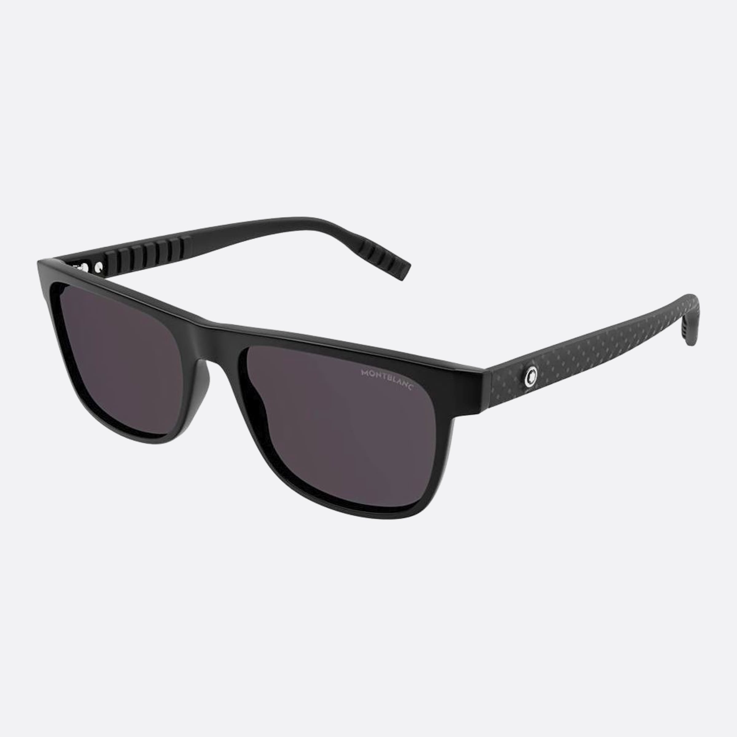 Montblanc 56mm Bgg Black Squared Polarized Man Sunglasses - Side View