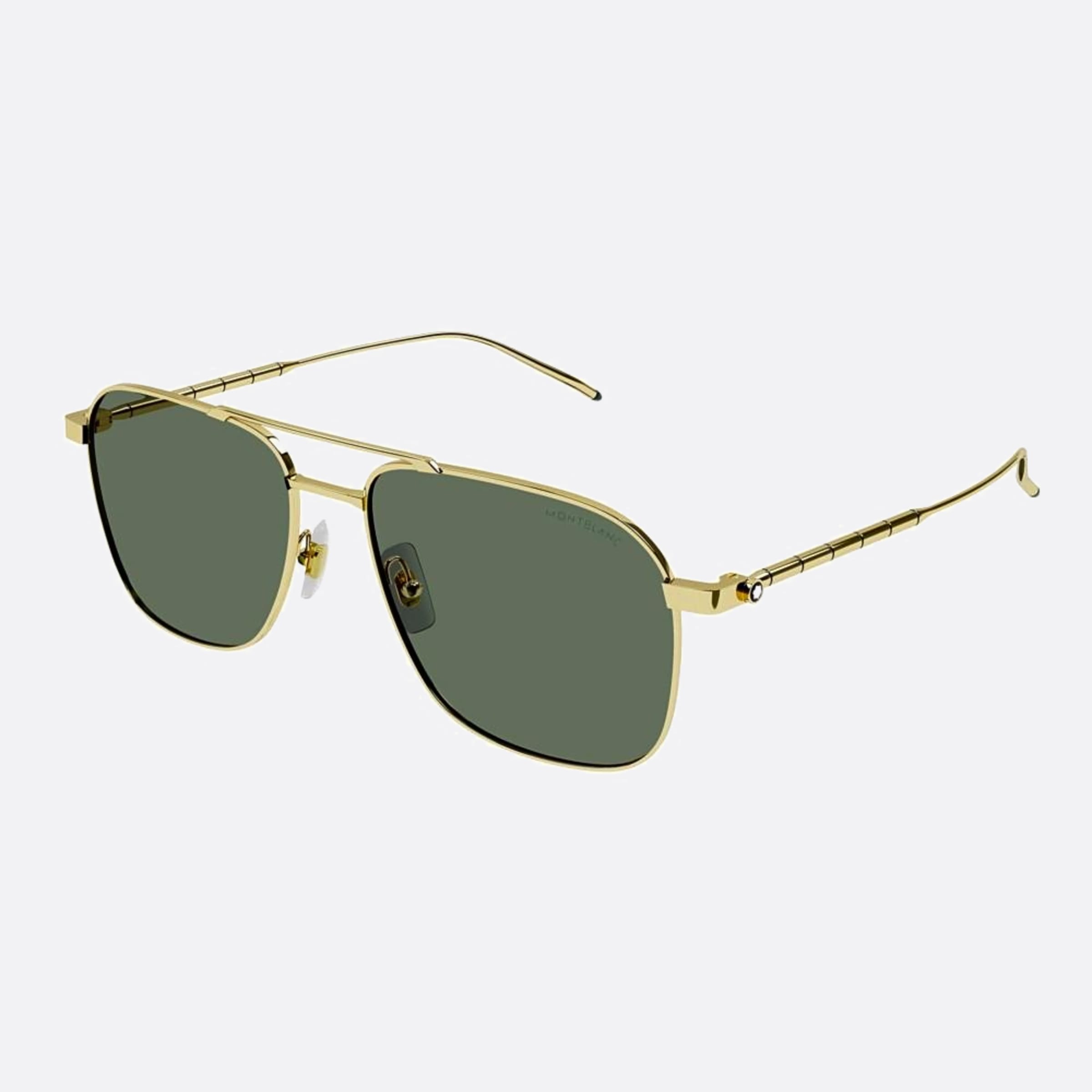 Montblanc 60mm Gold Pilot Men Sunglasses - Side View