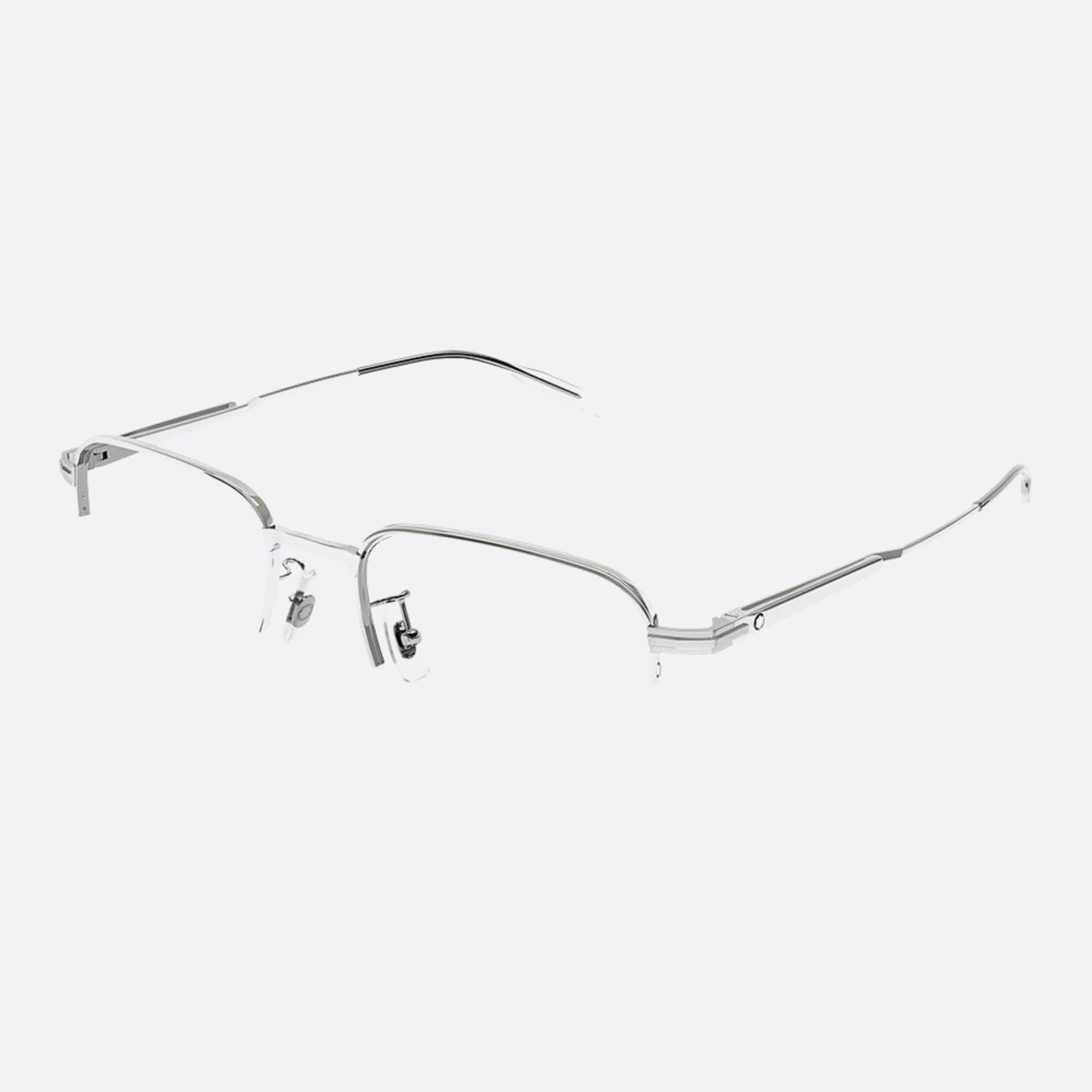 Montblanc 54mm Mb0220oa Silver Rectangle Men Eyeglasses - Side View