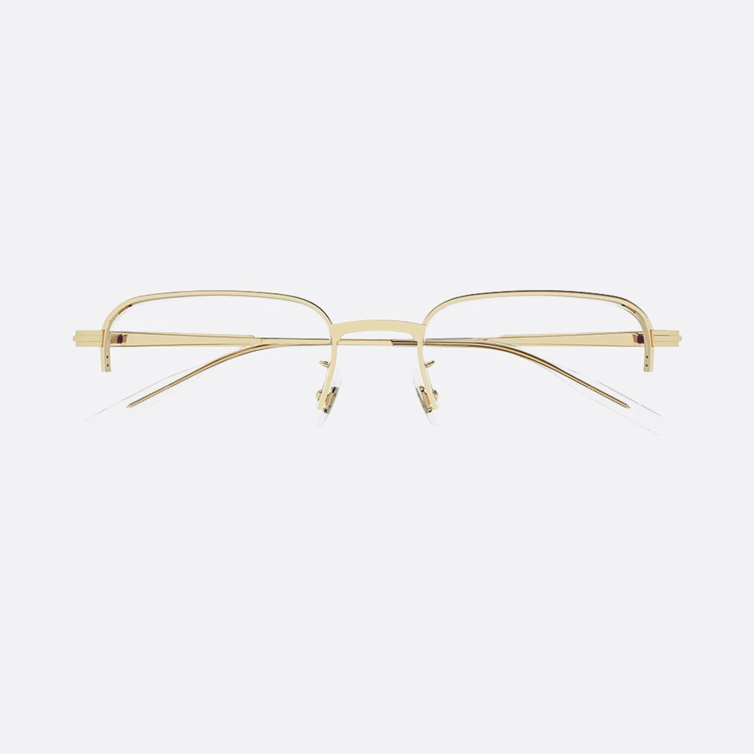 Montblanc 56mm Mb0220oa Gold Rectangle Men Eyeglasses - Main View
