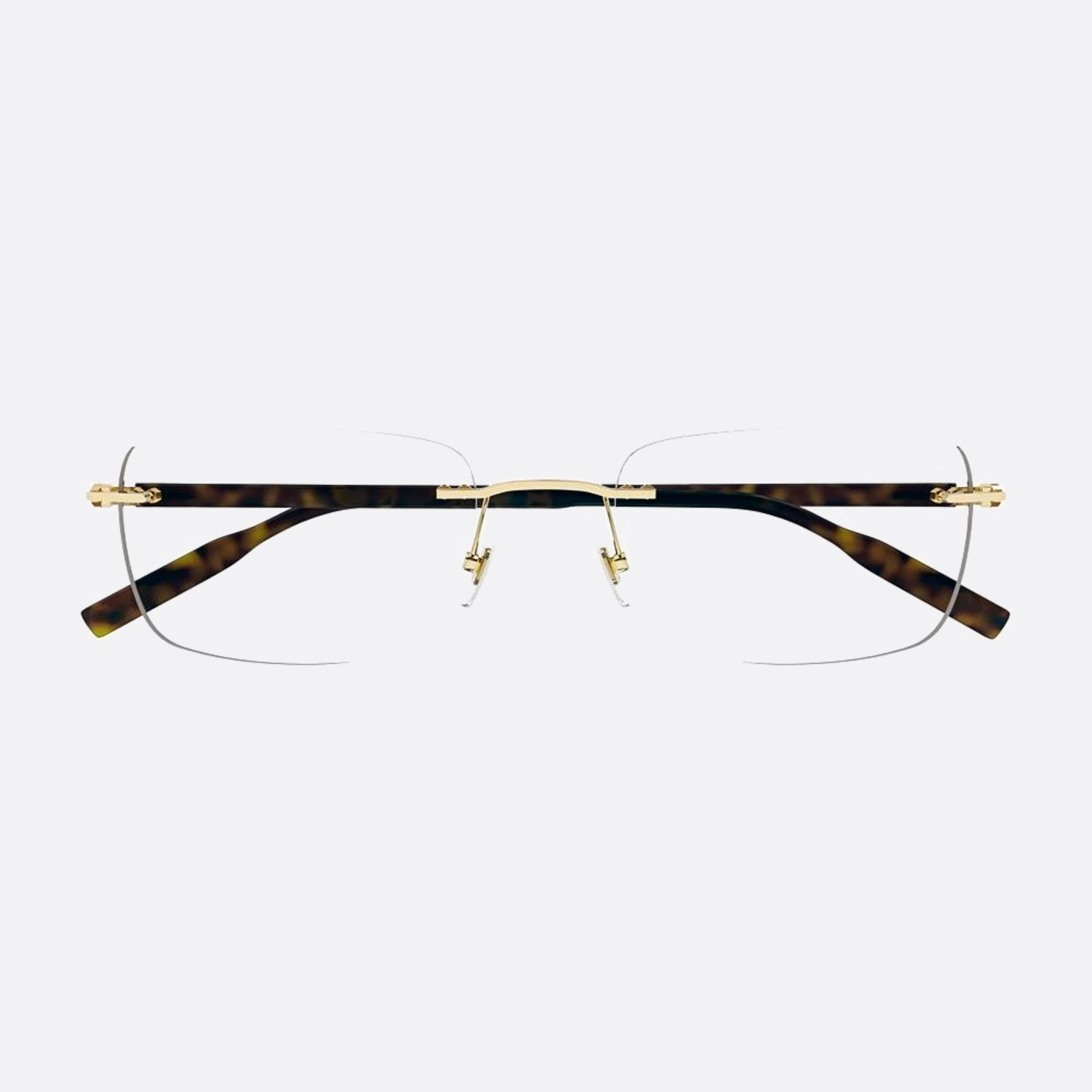 Montblanc 57mm Havana Rectangle Men Eyeglasses - Main View
