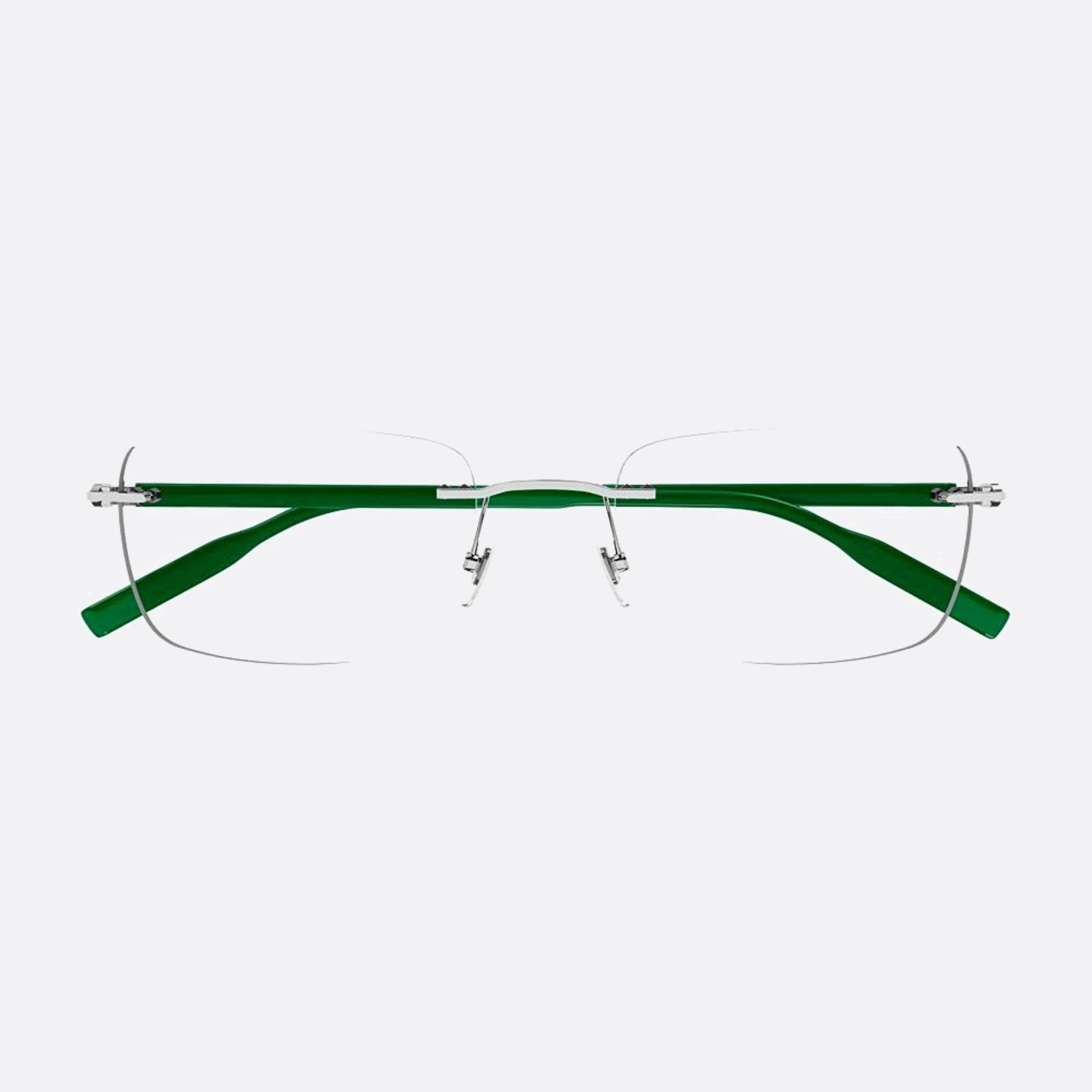 Montblanc 57mm Green Rectangle Men Eyeglasses - Main View