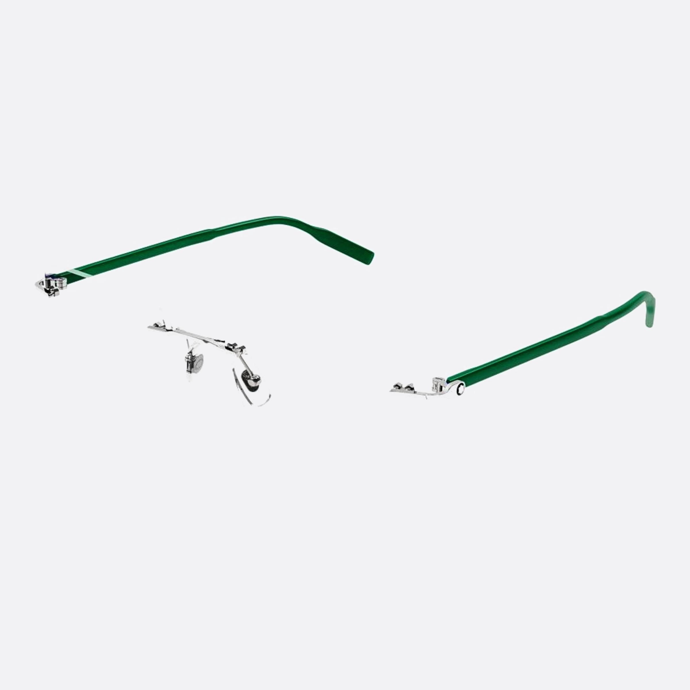 Montblanc 57mm Green Rectangle Men Eyeglasses - Side View