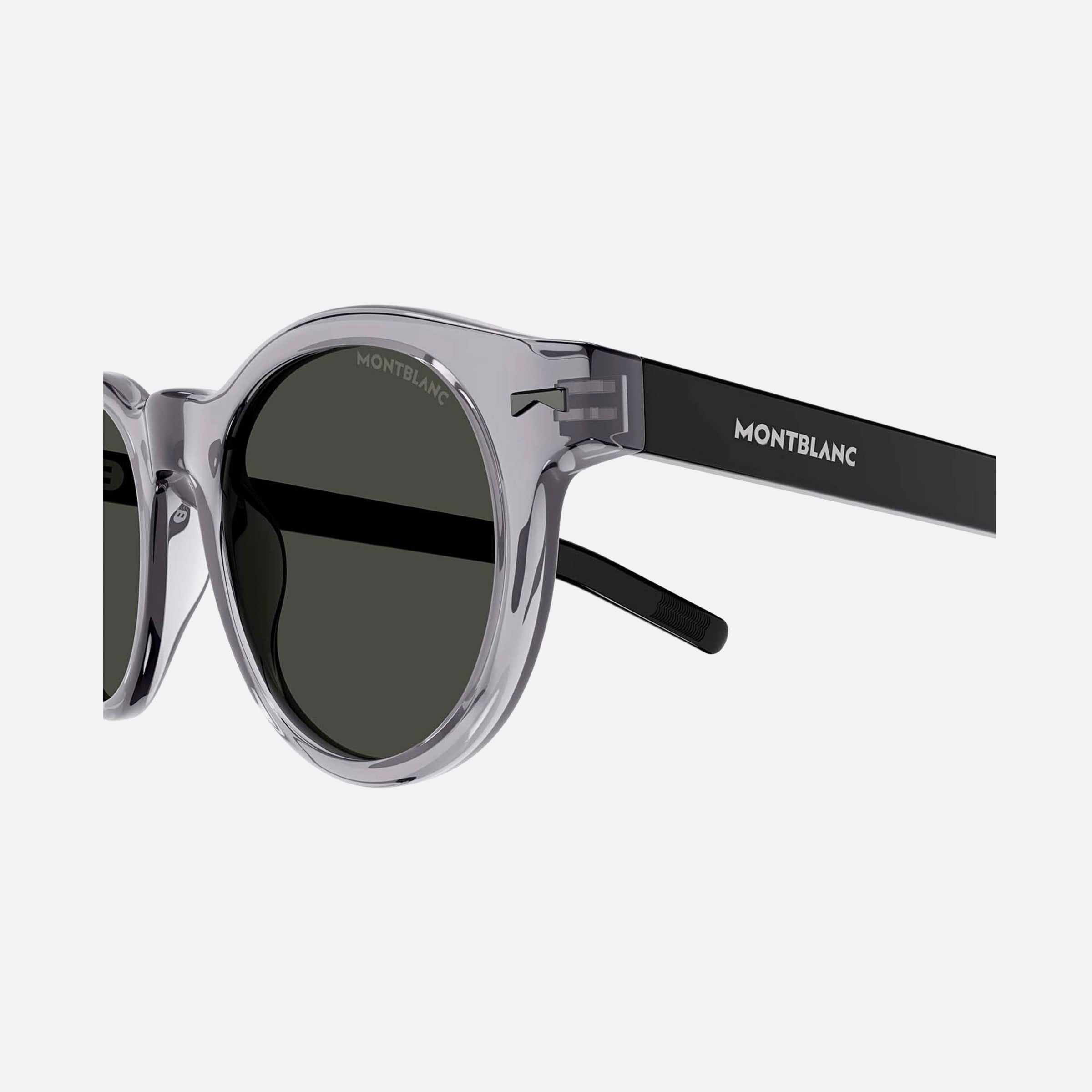 Montblanc 49mm Grey Round Man Sunglasses - Detail View