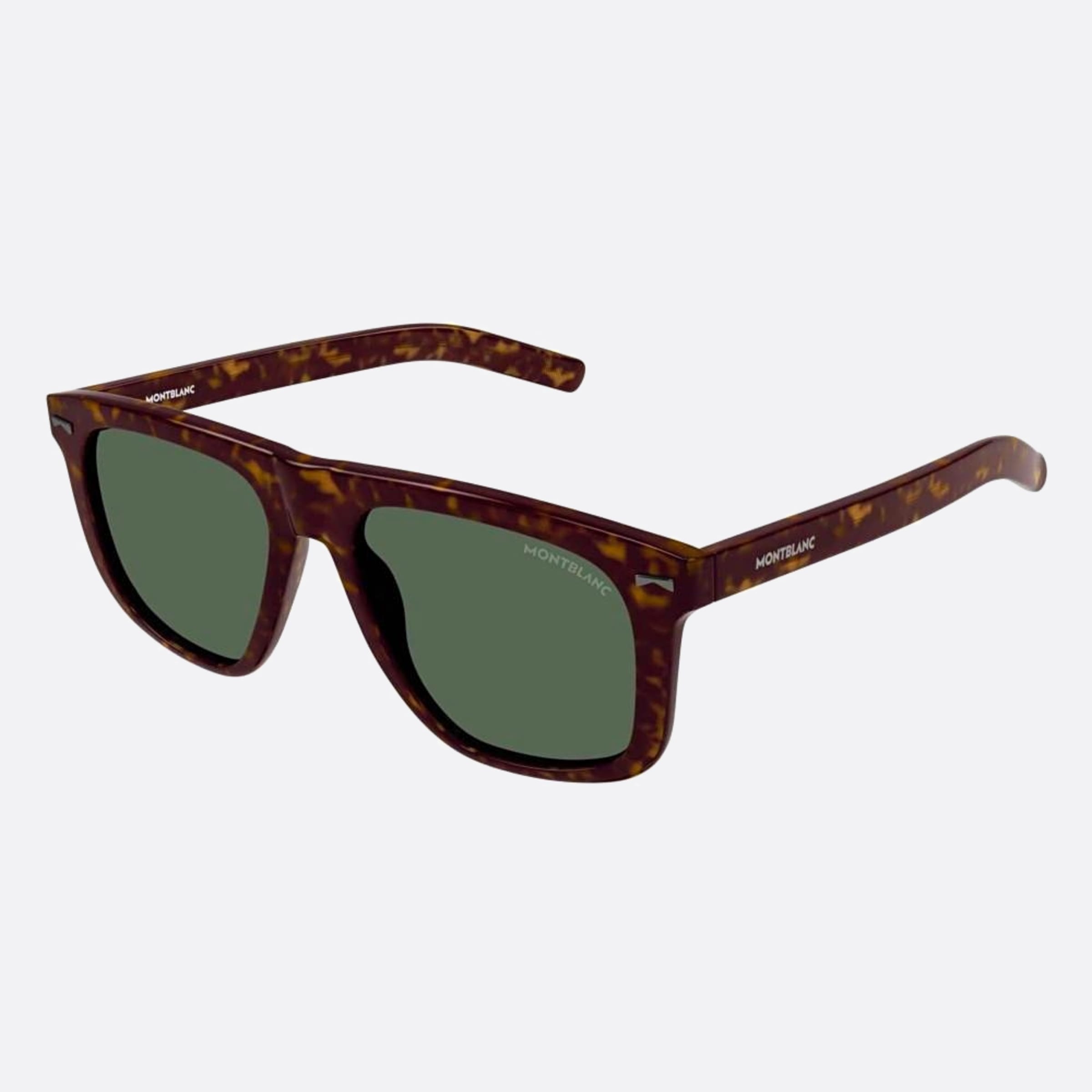 Montblanc 55mm Havana Geometric Man Sunglasses - Side View