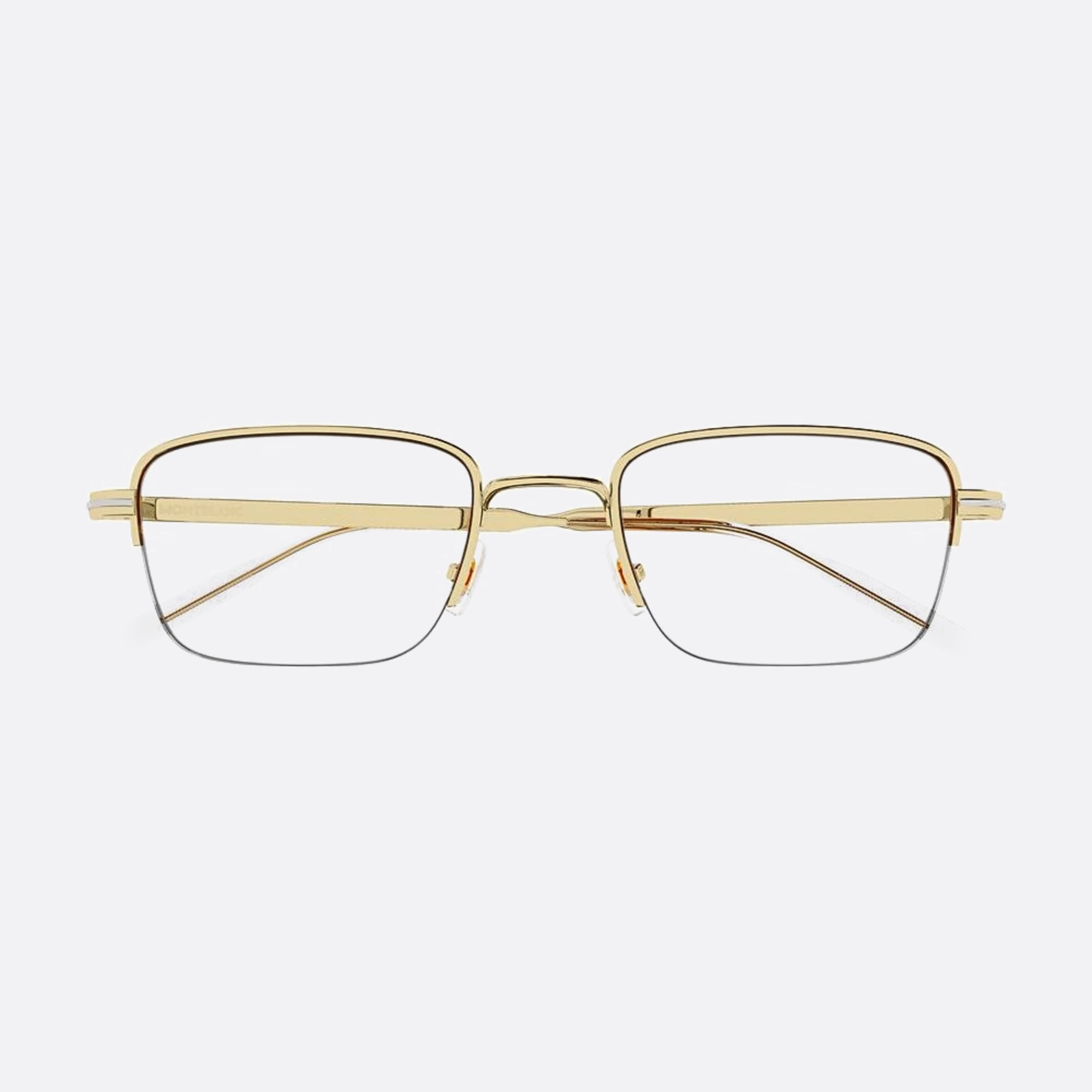 Montblanc 54mm Gold Geometric Man Eyeglasses - Main View