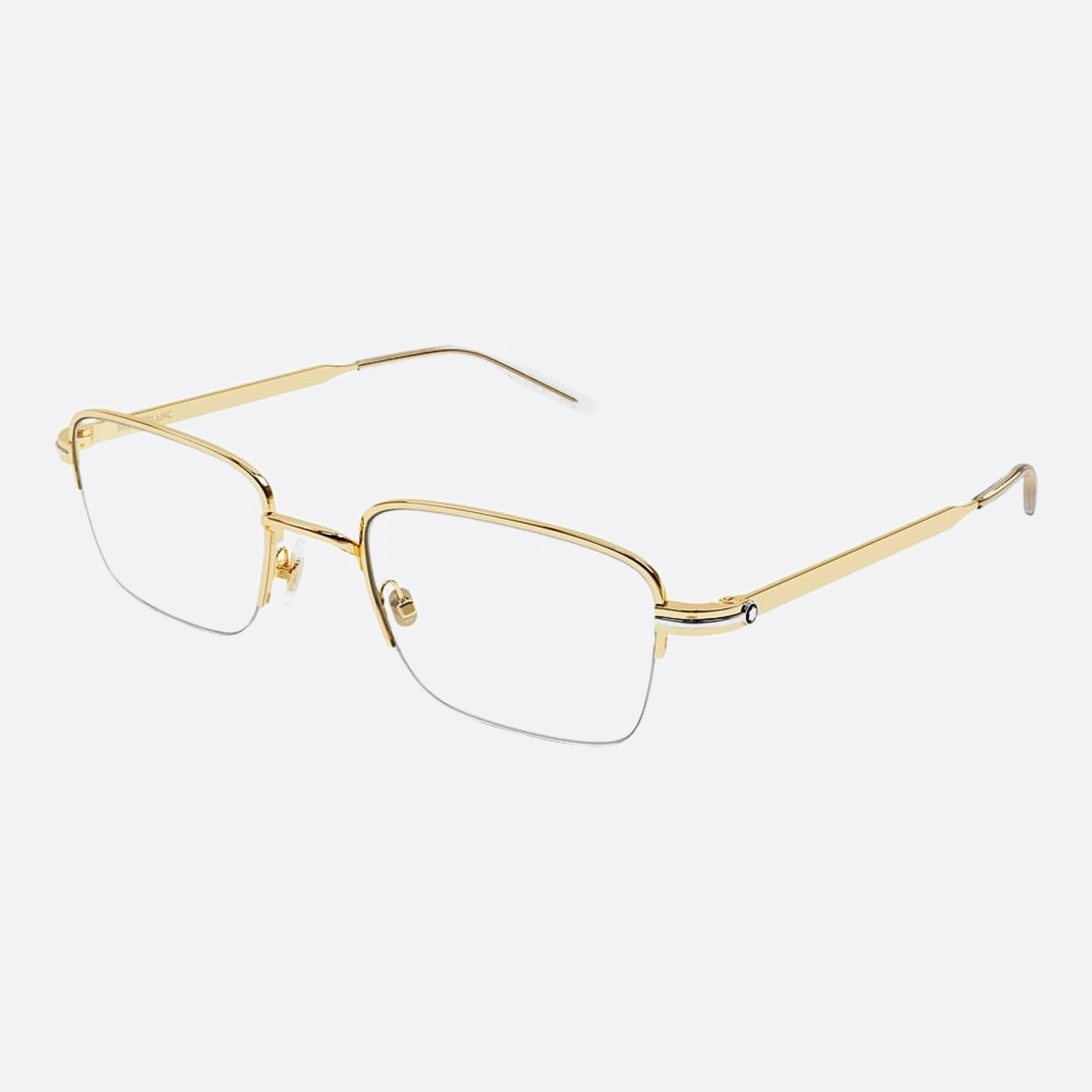 Montblanc 54mm Gold Geometric Man Eyeglasses - Side View