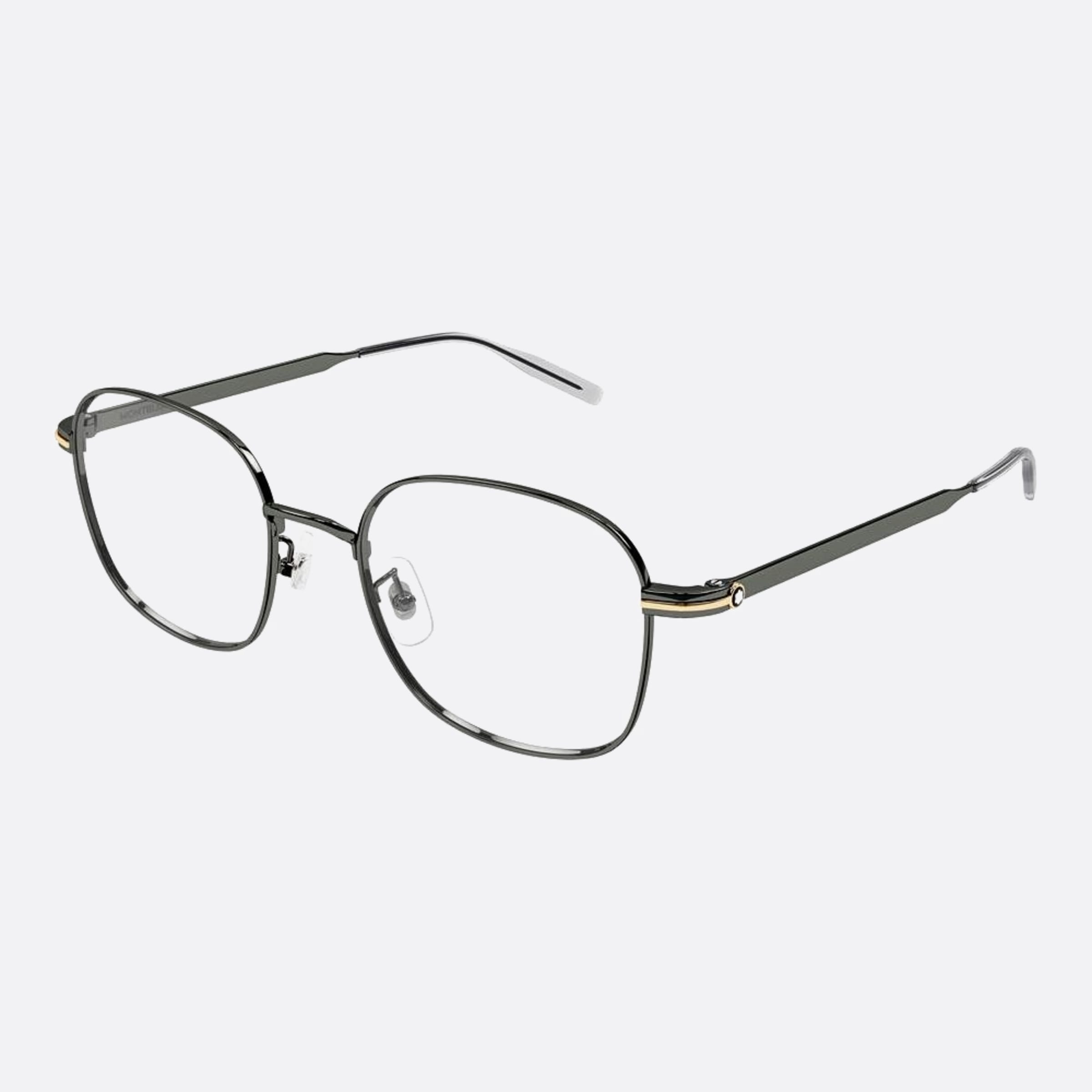 Montblanc 52mm Mb0238ok Ruthenium Geometric Men Eyeglasses - Side View
