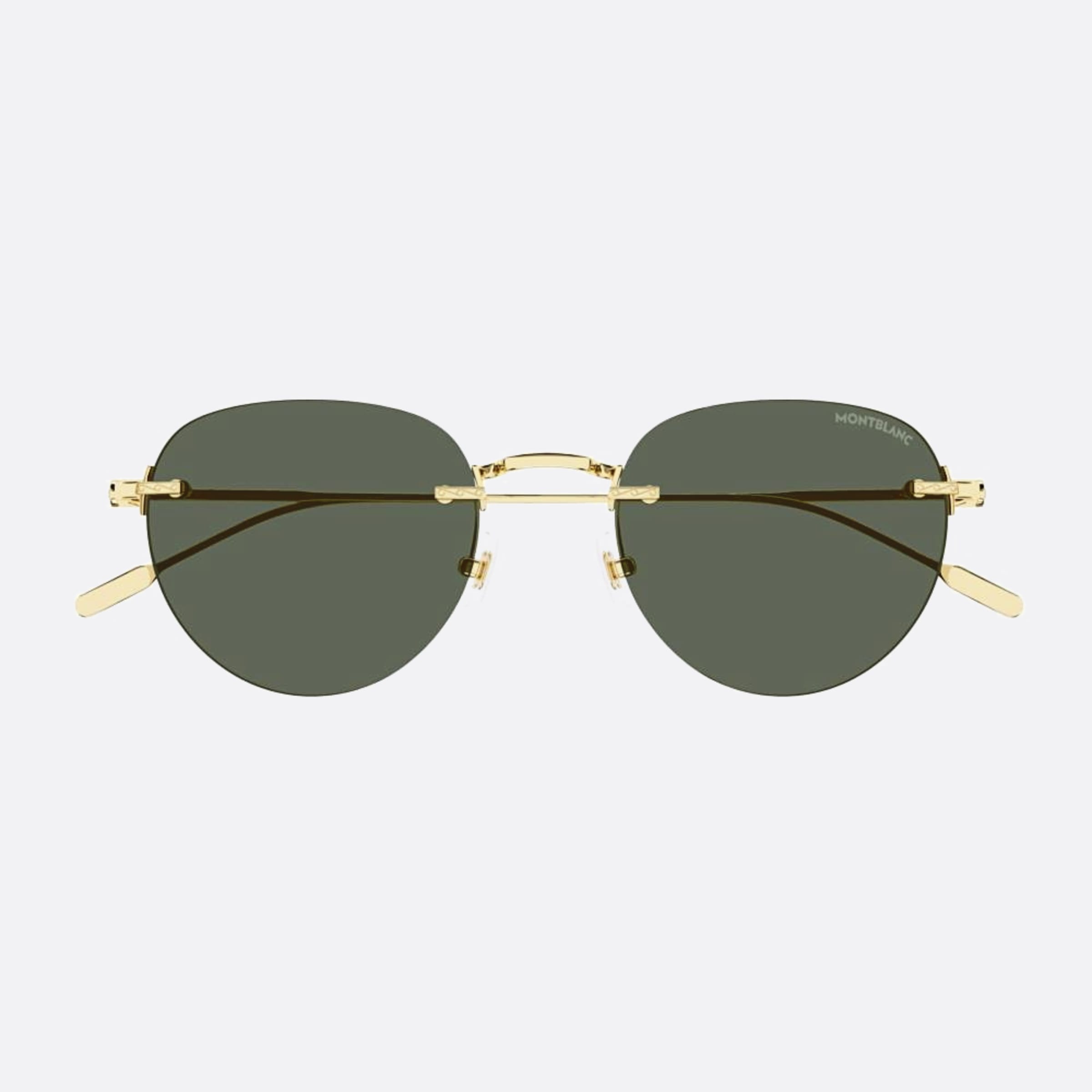 Montblanc 51mm Gold Round Man Sunglasses - Main View
