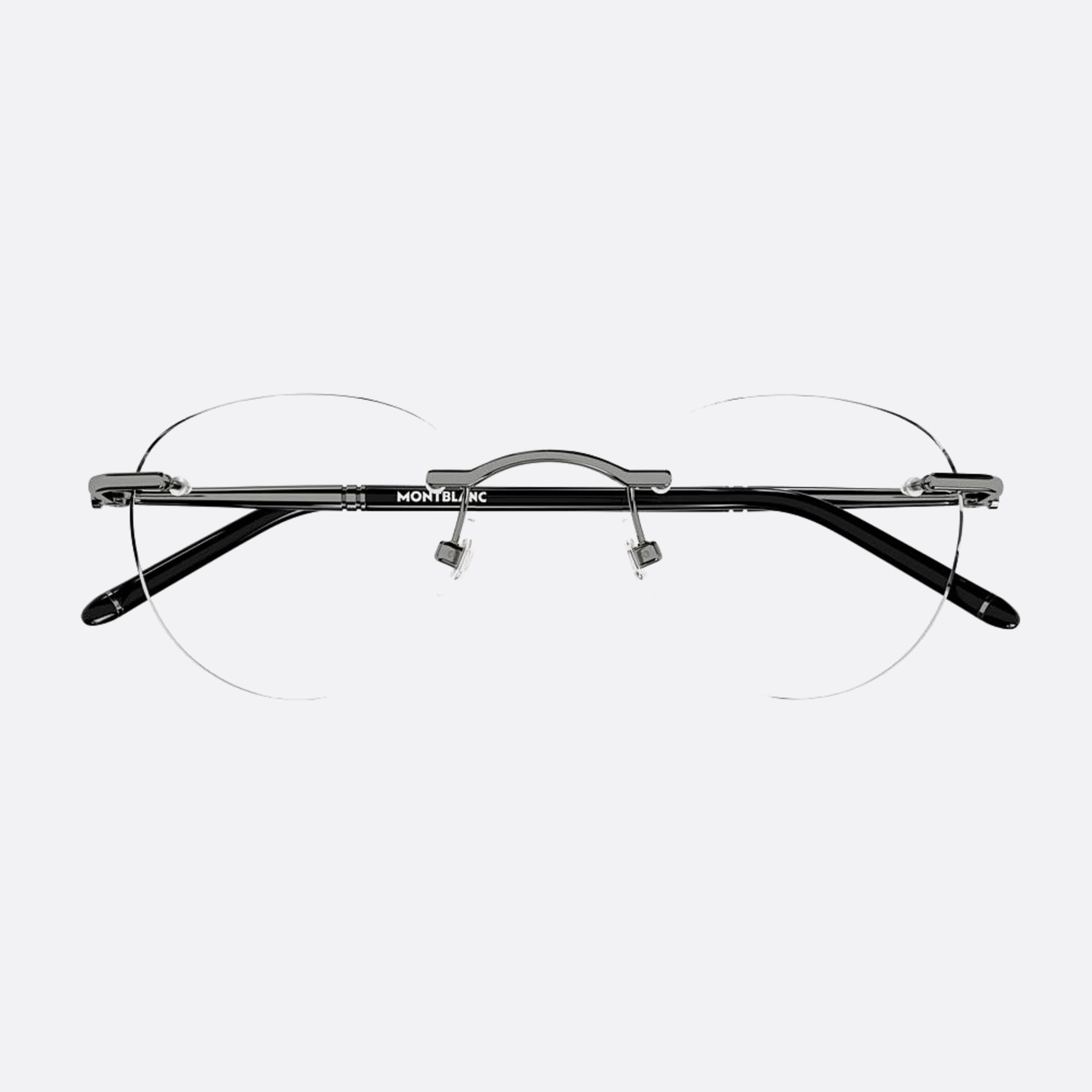 Montblanc 51mm Ruthenium Round Man Eyeglasses - Main View