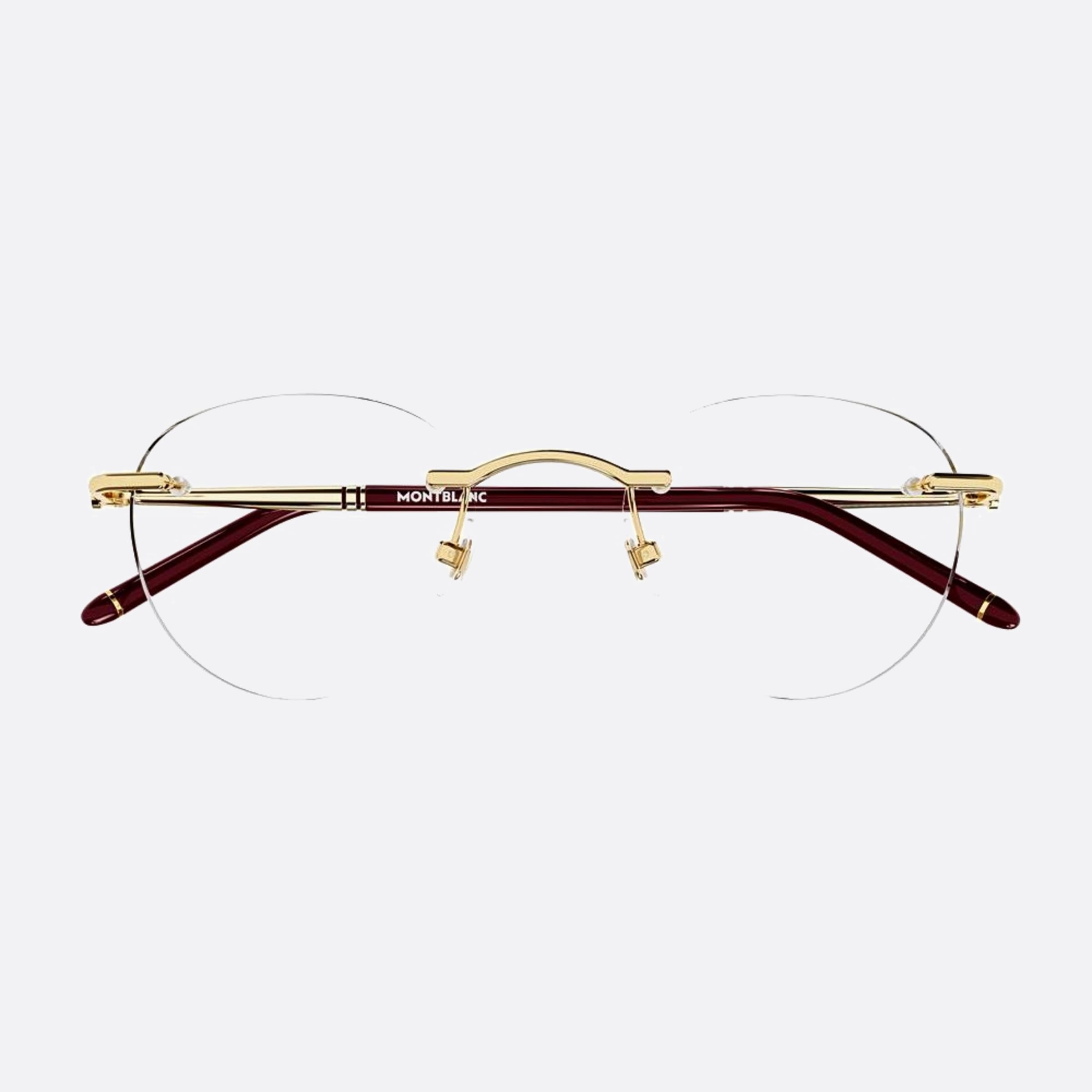 Montblanc 51mm Gold Round Man Eyeglasses - Main View
