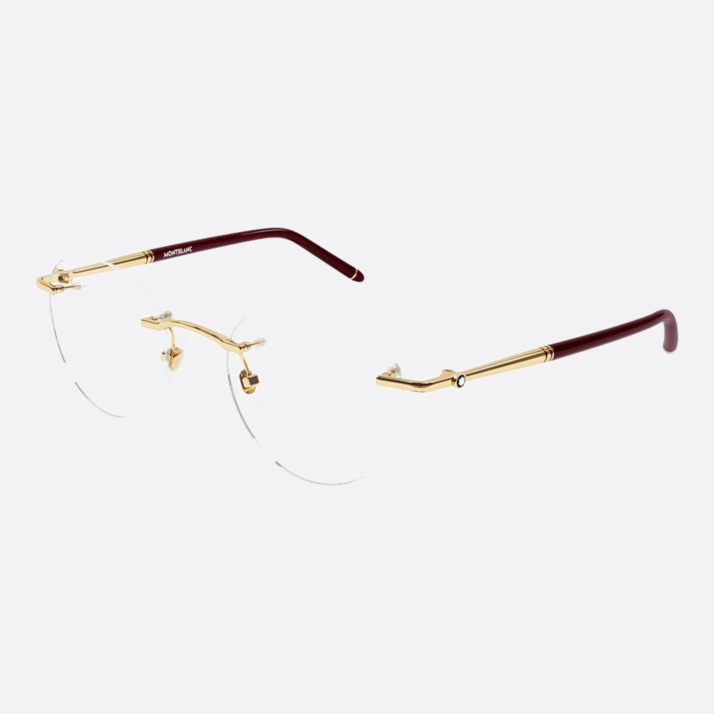 Montblanc 51mm Gold Round Man Eyeglasses - Side View