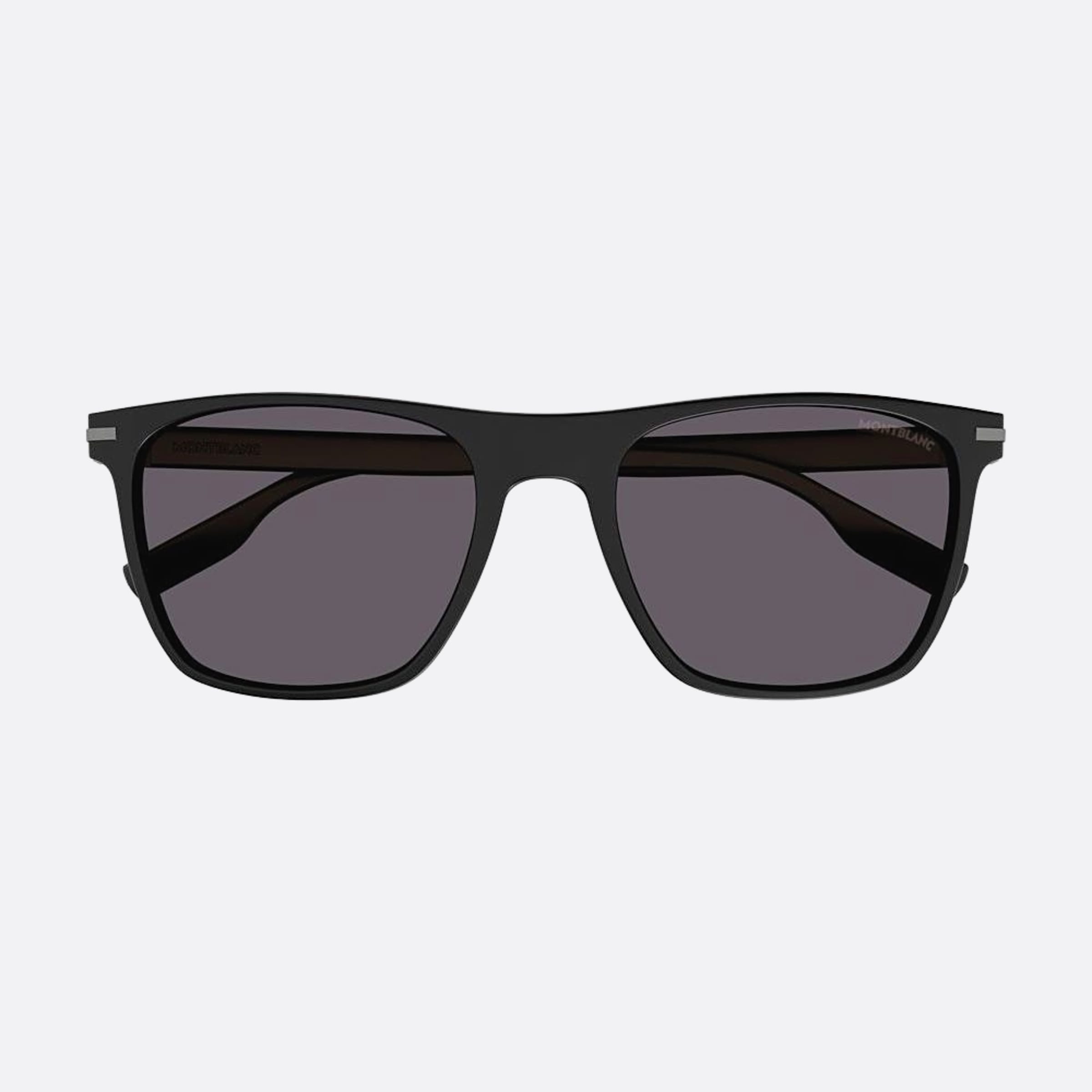 Montblanc 55mm Black Squared Man Sunglasses - Detail View