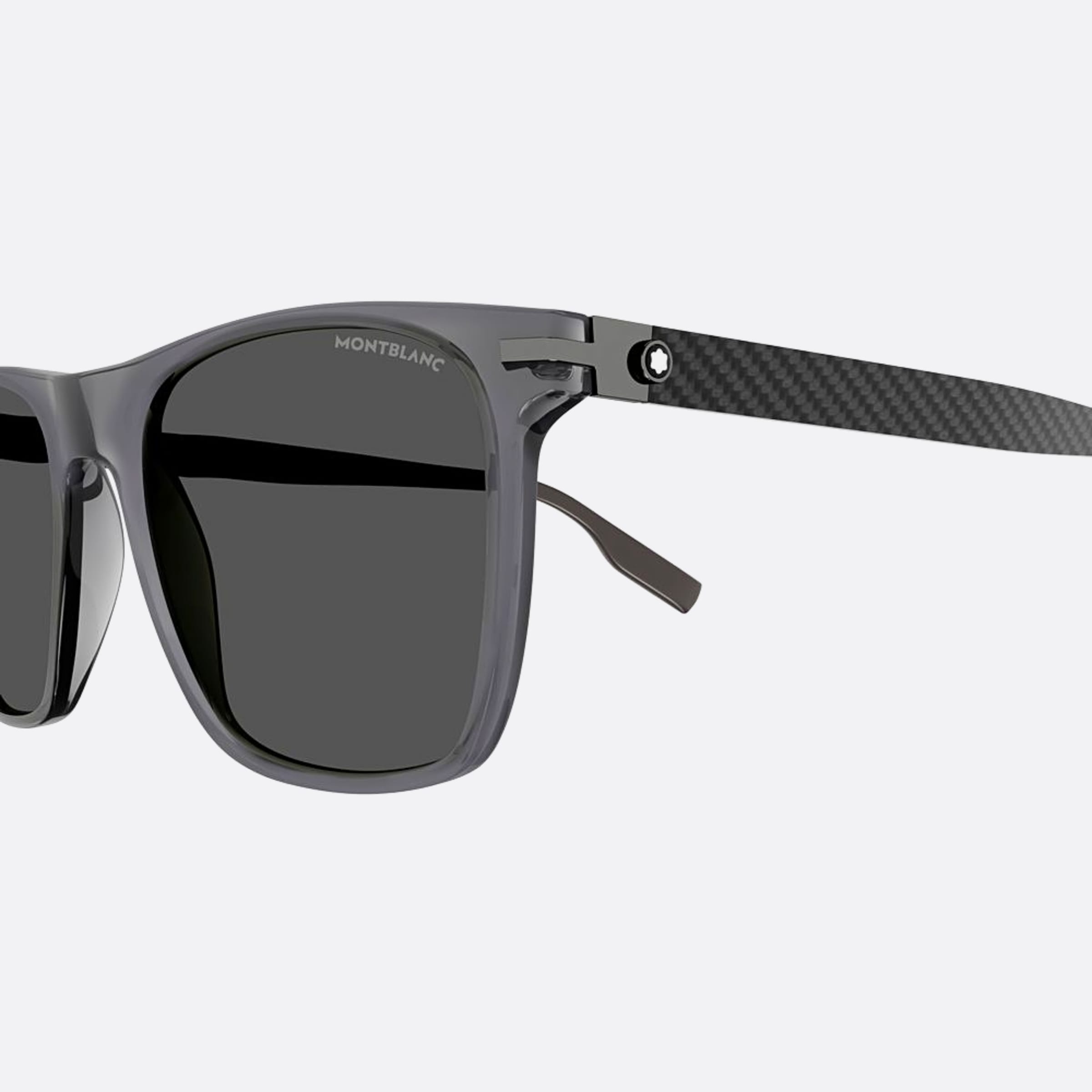 Montblanc 55mm Grey Squared Man Sunglasses - Detail View