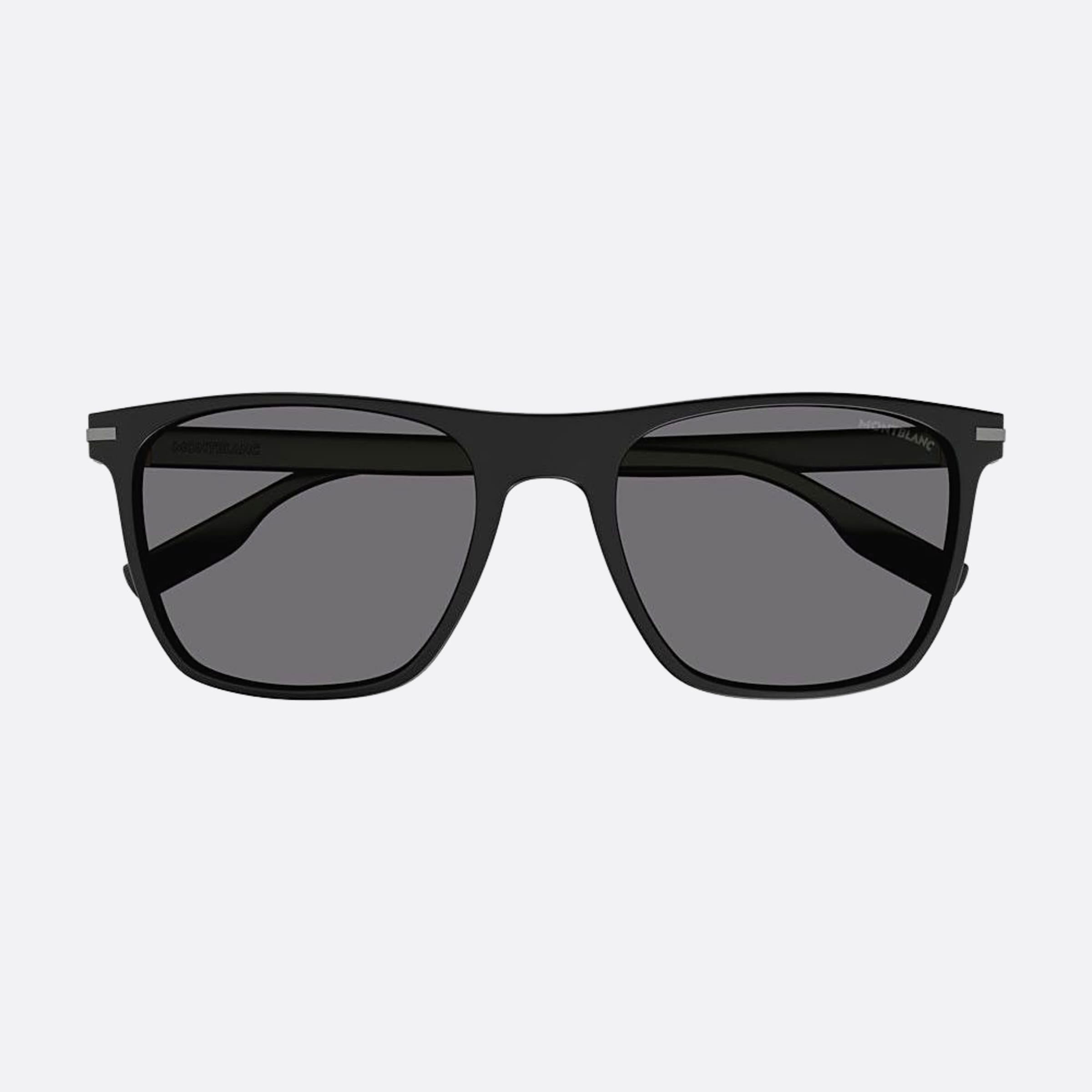 Montblanc 55mm Black Squared Polarized Man Sunglasses - Main View