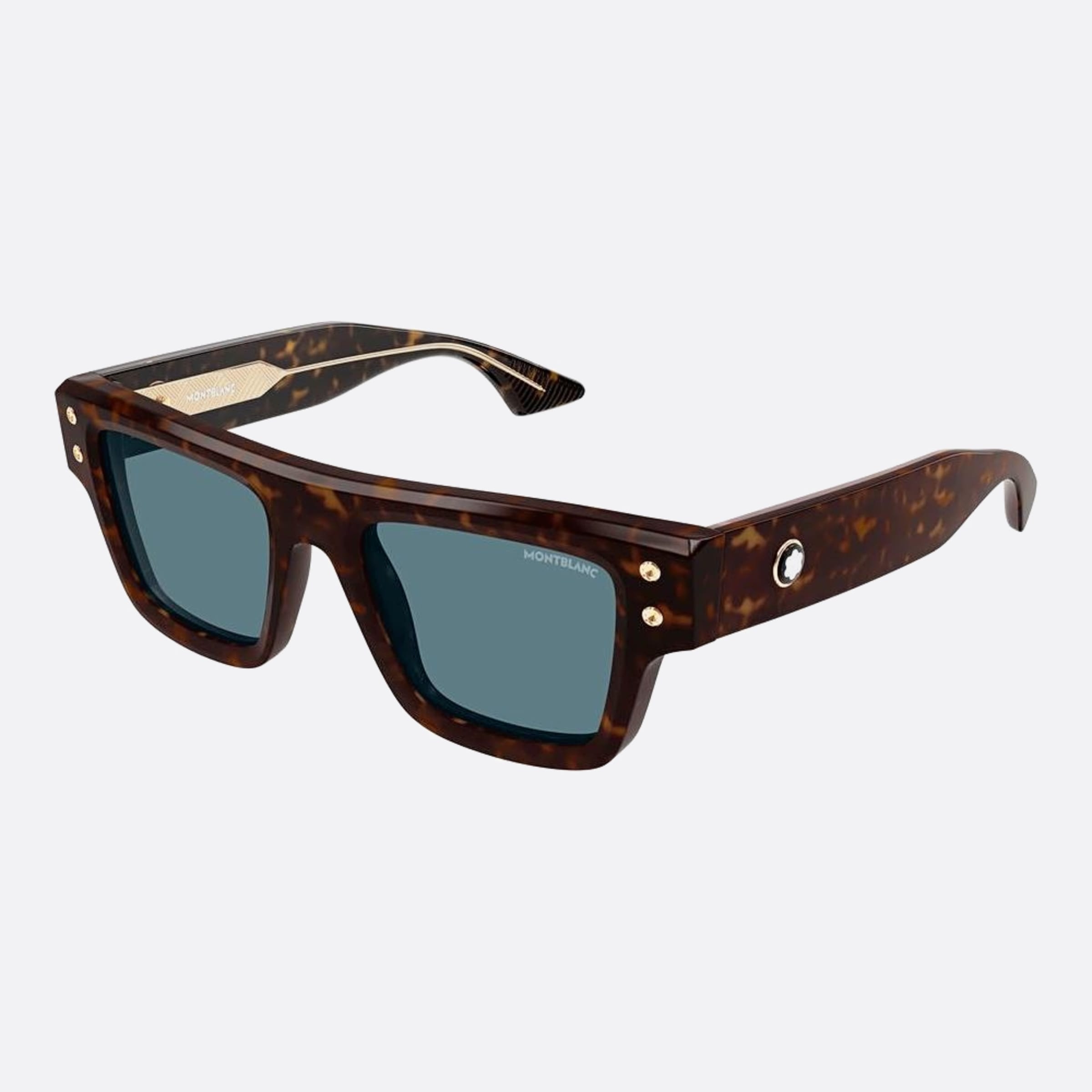 Montblanc 52mm Hbb Havana Squared Man Sunglasses - Side View
