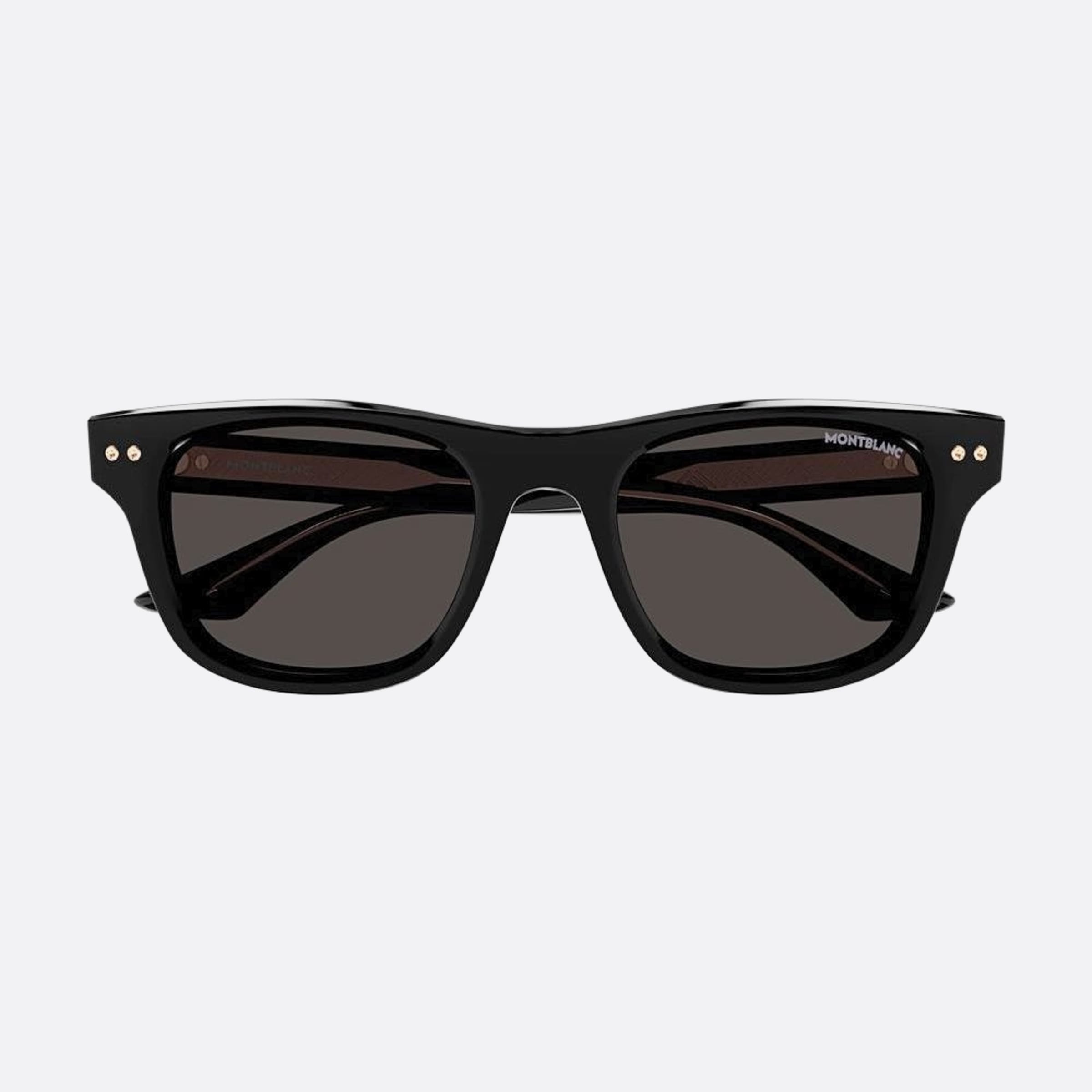 Montblanc 53mm Black Squared Man Sunglasses - Main View