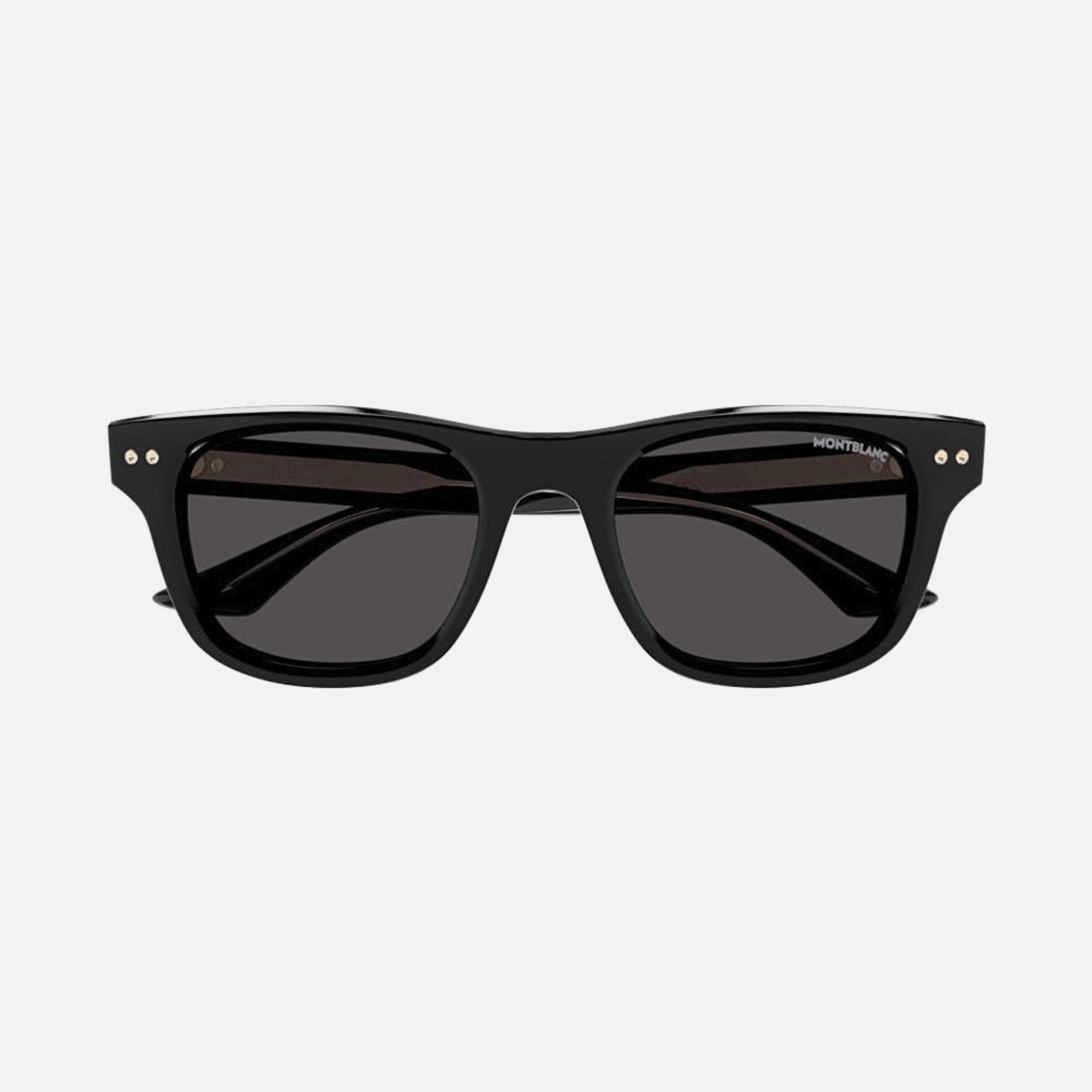 Montblanc 53mm Black Squared Polarized Men Sunglasses - Main View