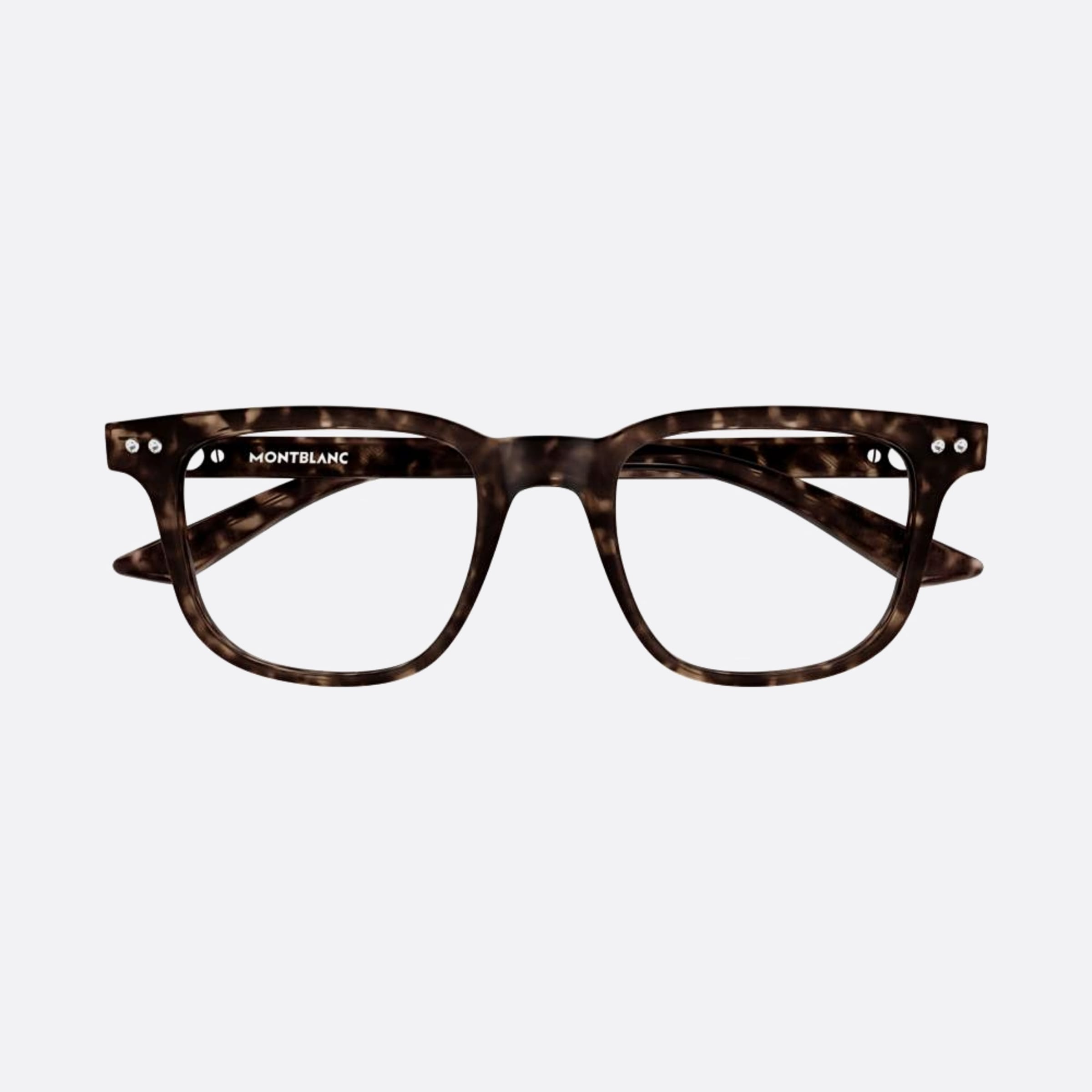 Montblanc 53mm Havana Squared Man Eyeglasses - Main View