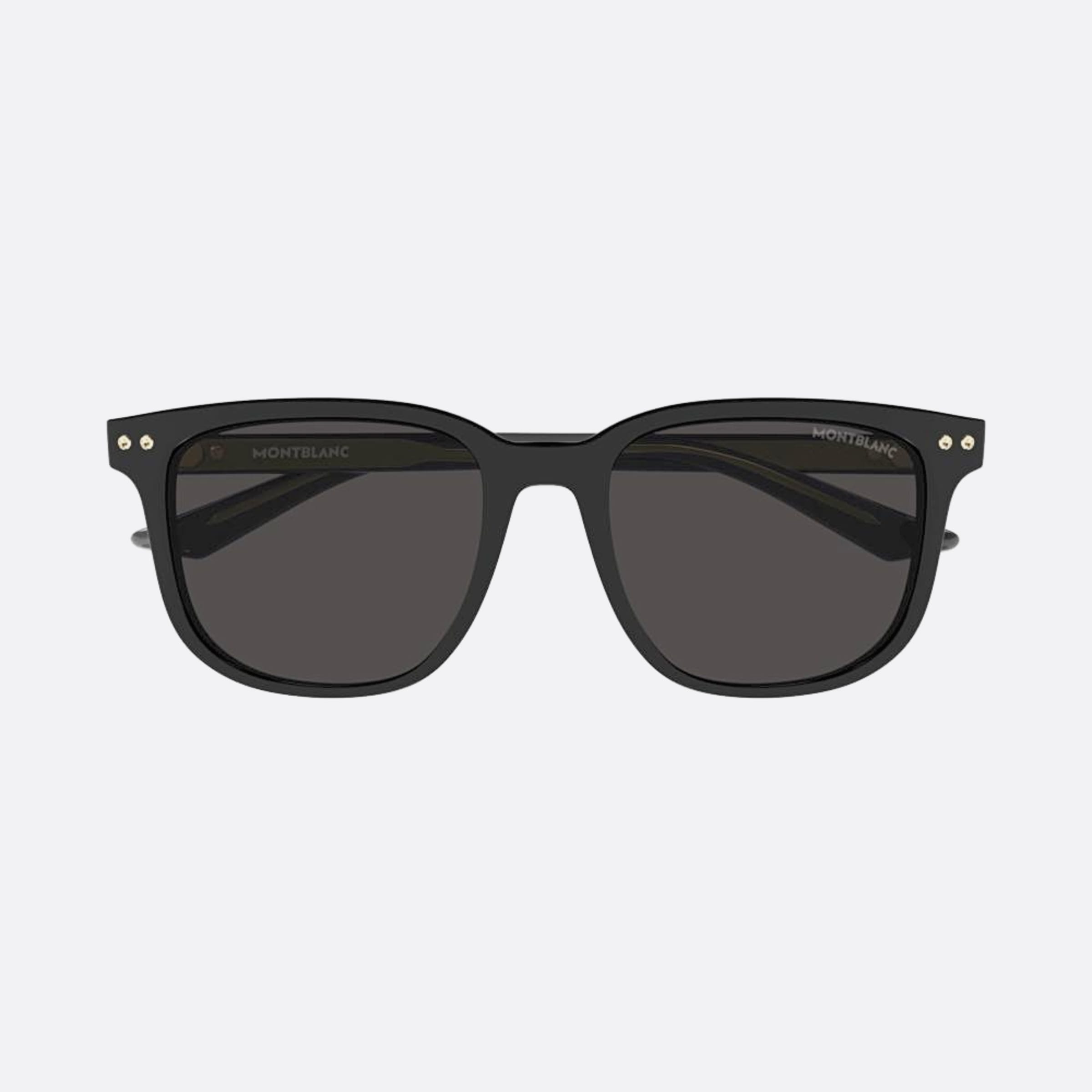 Montblanc 55mm Mb0258sa Black Squared Men Sunglasses - Main View