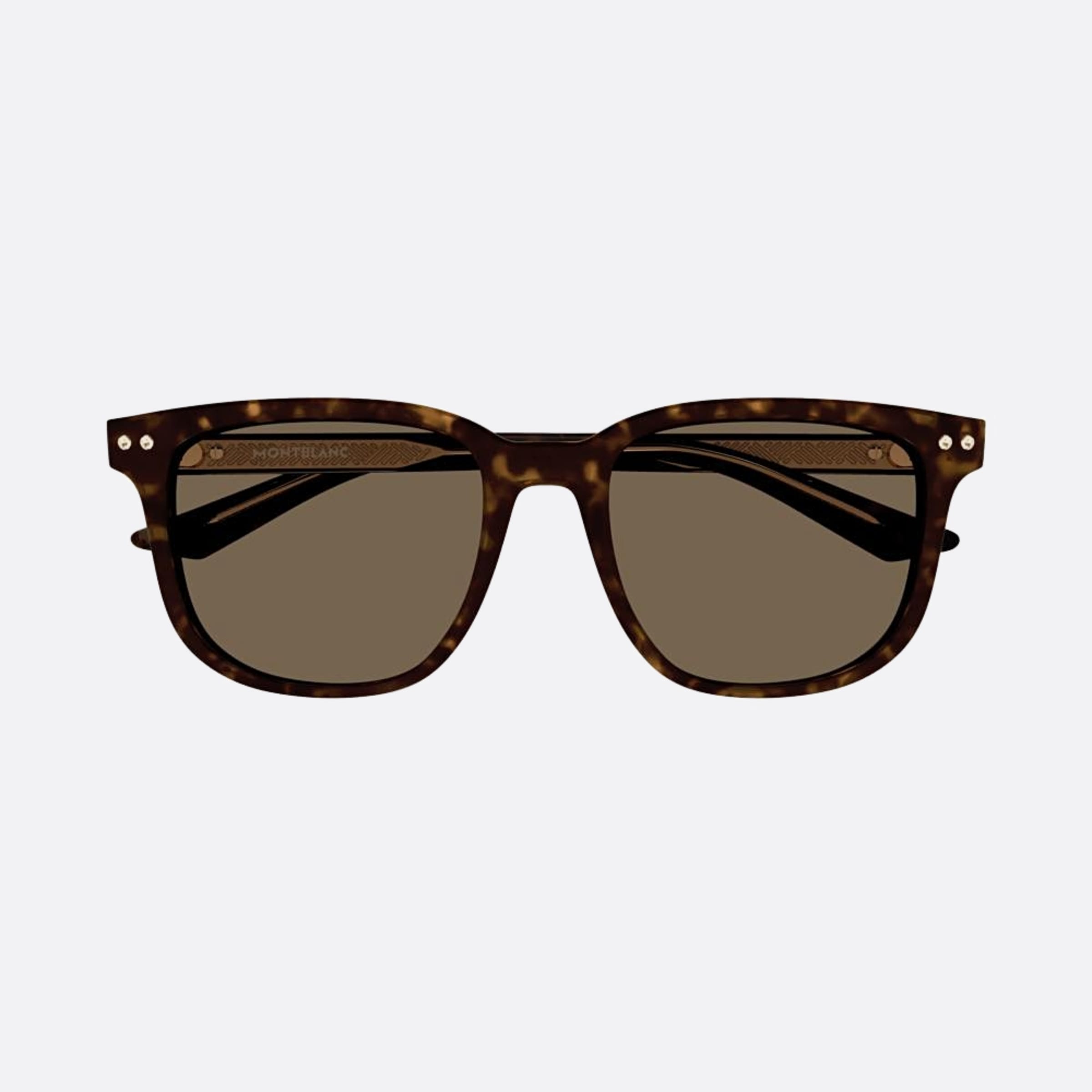 Montblanc 55mm Mb0258sa Havana Squared Men Sunglasses - Main View