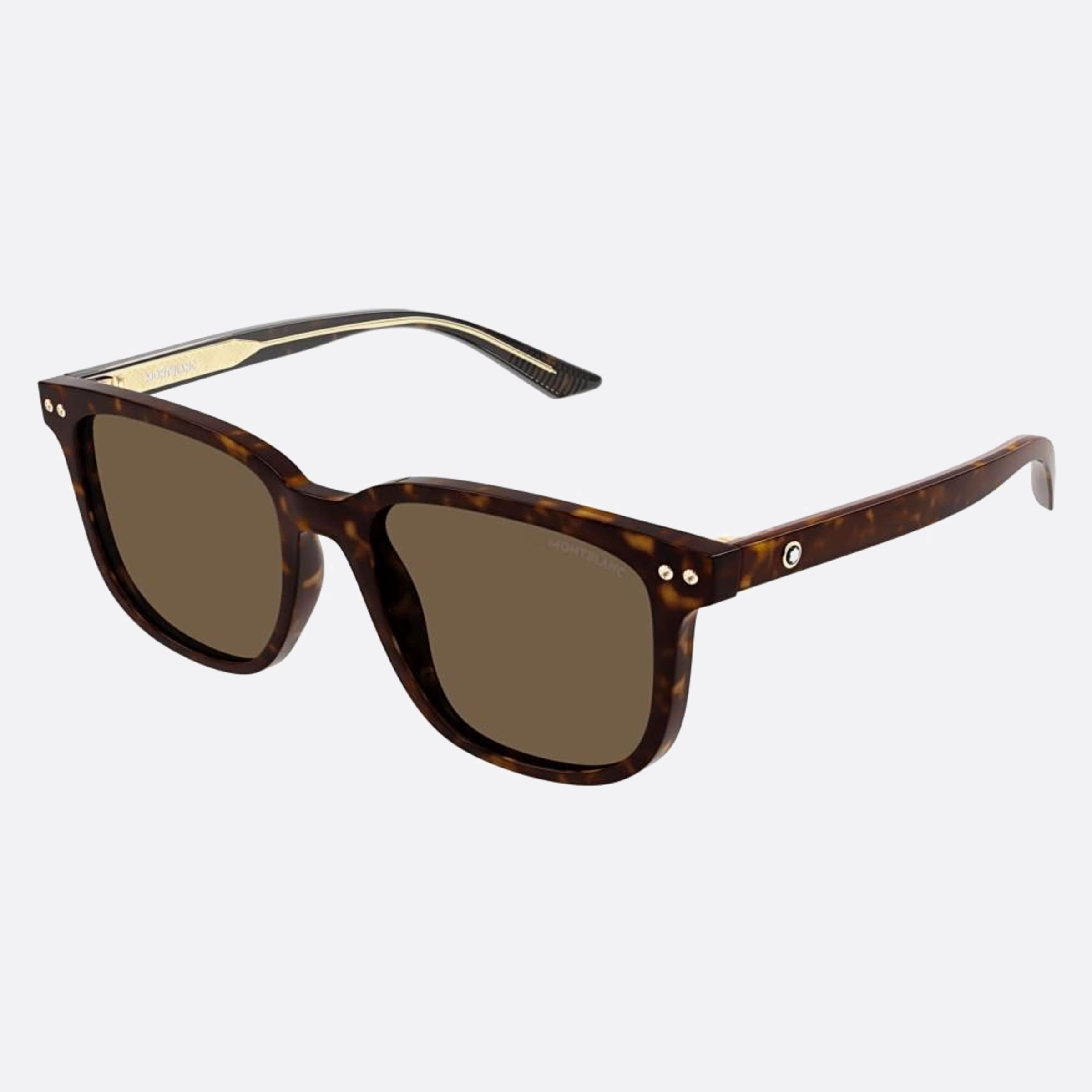 Montblanc 55mm Mb0258sa Havana Squared Men Sunglasses - Side View