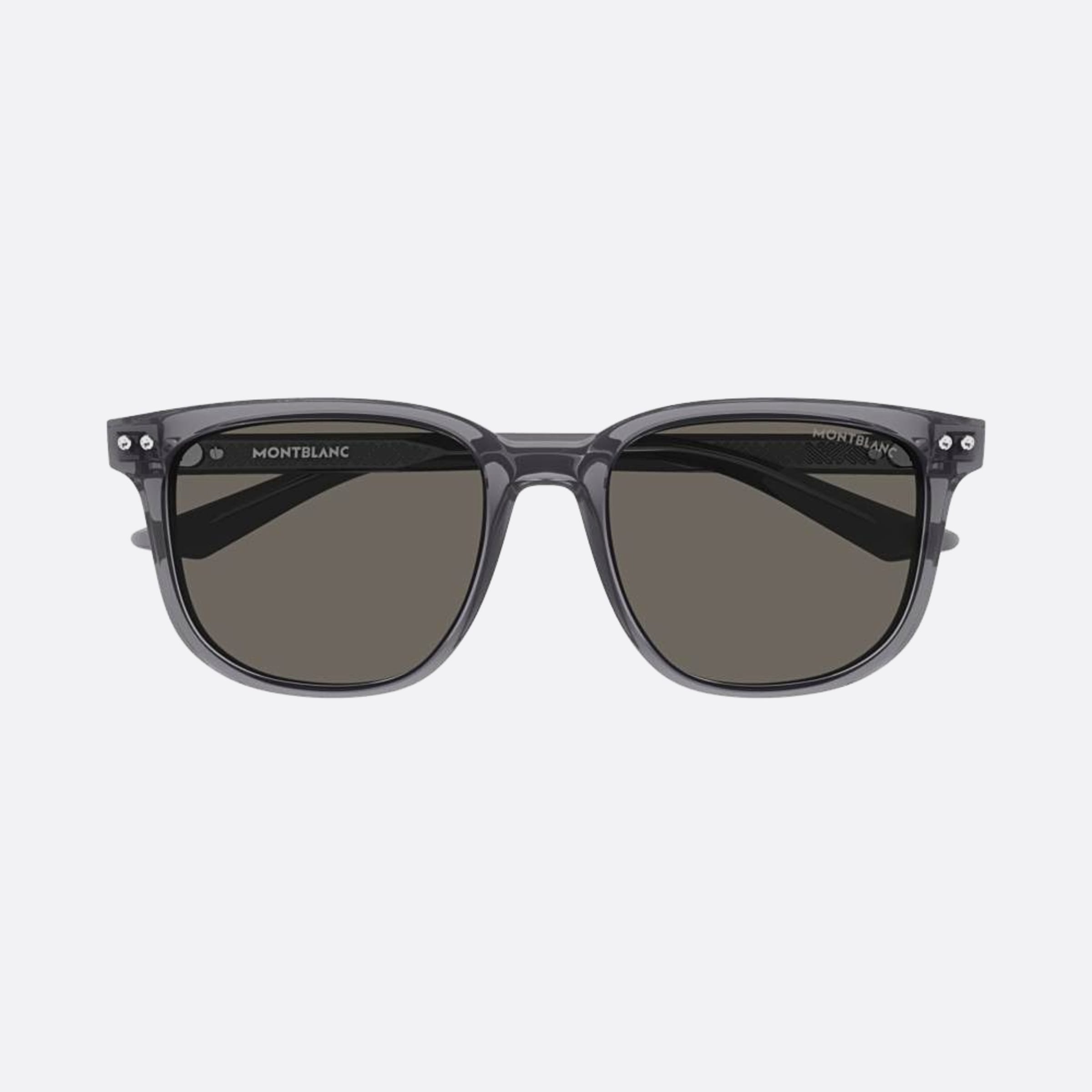 Montblanc 55mm Mb0258sa Grey Squared Men Sunglasses - Main View